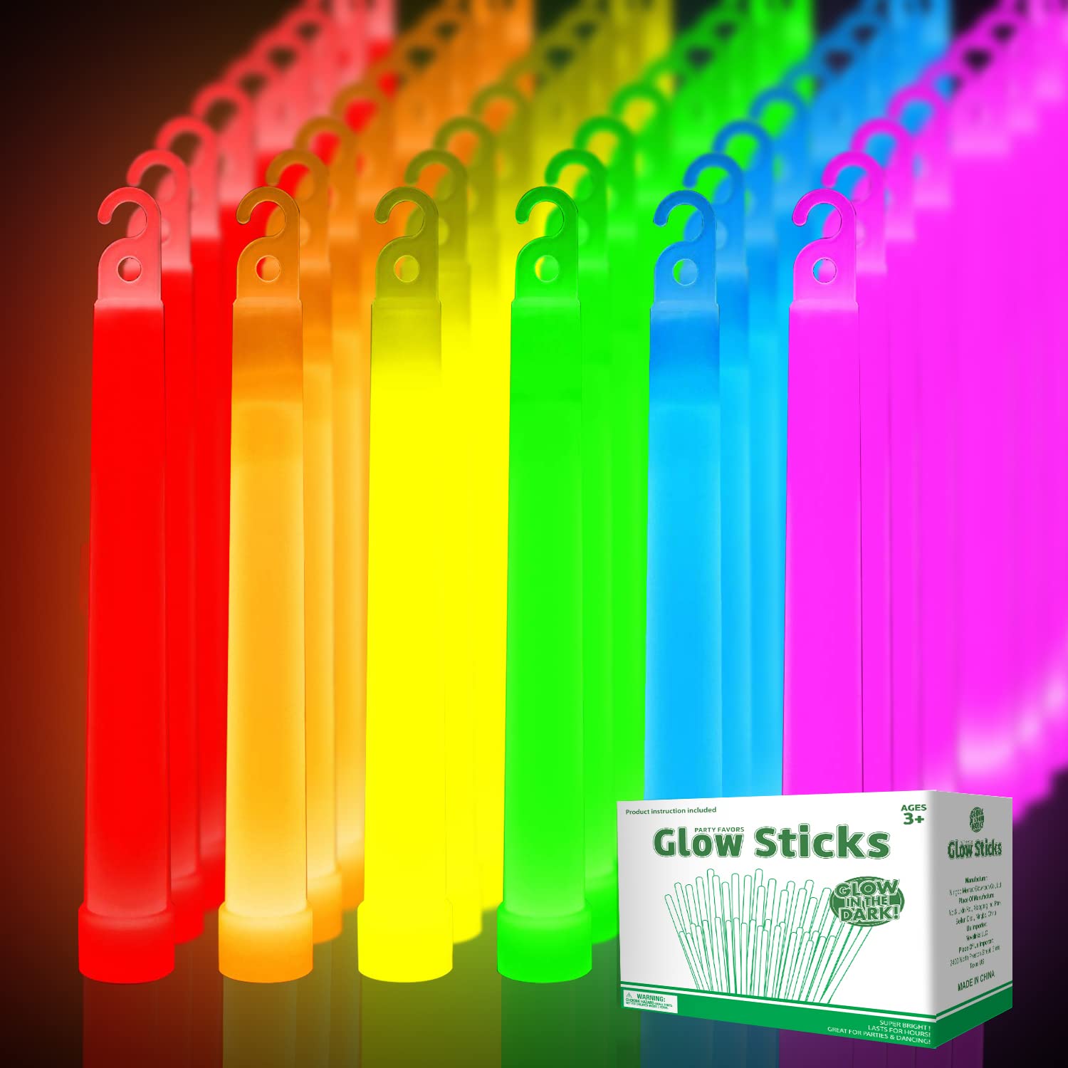 OMNISAFE 48 Ultra Bright Glow Sticks, 6 Inch Multi Use, Waterproof, Long-lasting Lighting, Model: OMNGLOW06