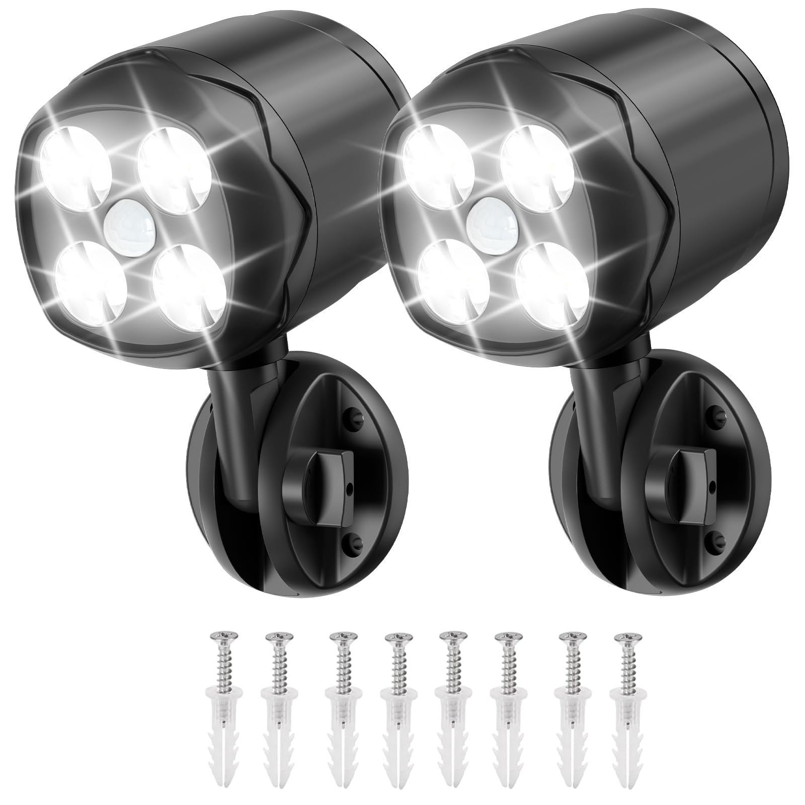 Ambaret Battery Operated Motion Outdoor Waterproof Lights, 800 Lumen Ultra Bright Battery Powered Night Activation Wireless Secu