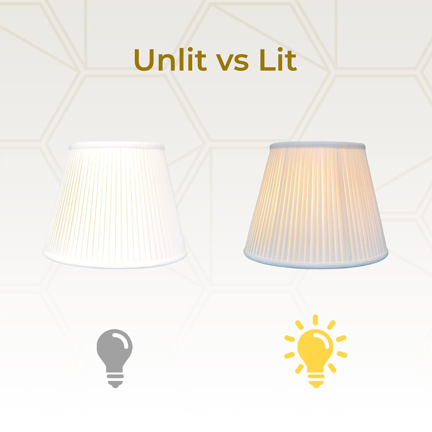 Royal Designs, Inc. Deep Empire Side Pleated Basic Lamp Shade, Bs-729-12Wh, 7.5 X 12 X 9.5 (Spider), White