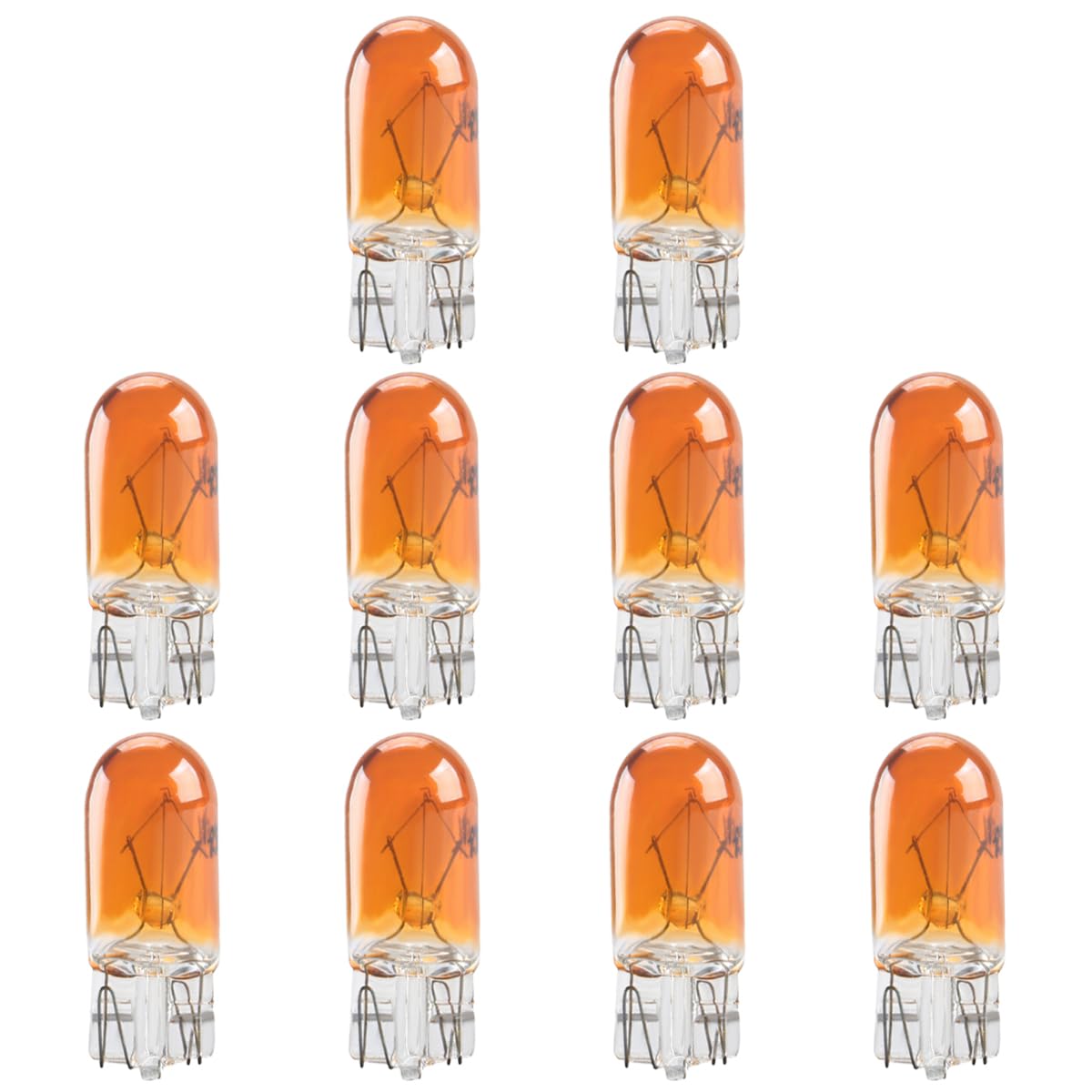 10 Pcs T20 12V 5W Car Flat Foot Mini Lights  Car Brake Light Turn Light Bulbs  Quartz Glass Instrument Lights  Halogen Width Indicator Lights  Auto Lighting Replacement Accessories (T10-Red)