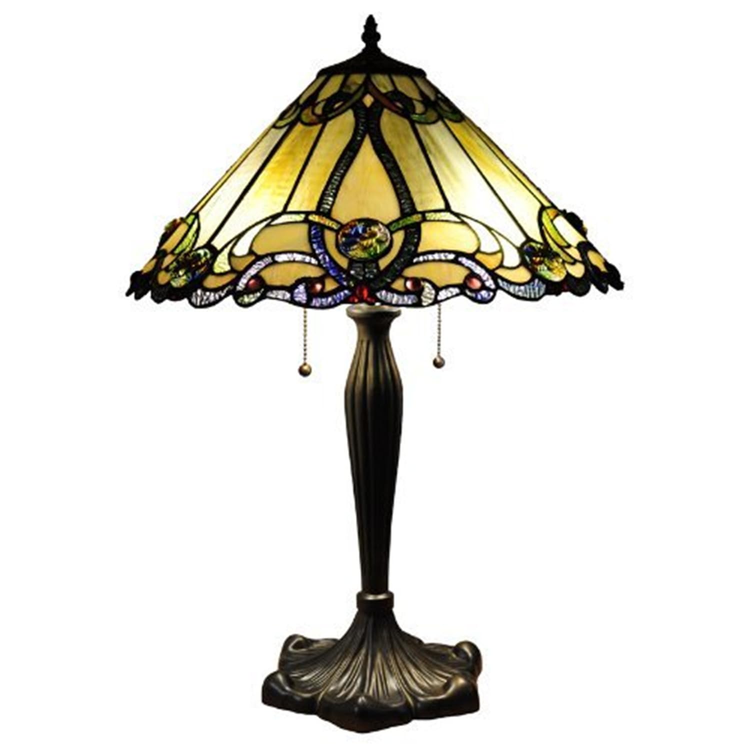 Chloe Lighting Majestic Grandeur Tiffany-Style 2 Light Victorian Table Lamp 18&quot; Shade