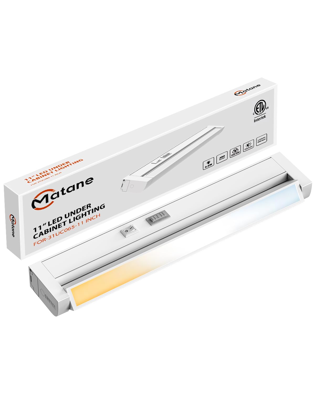 Matane Dimmable LED Under Cabinet Light, 11" White, 3CCT, 6.5W, ETL Listed, Hardwired/Plug-in, Model FOR-31UC
