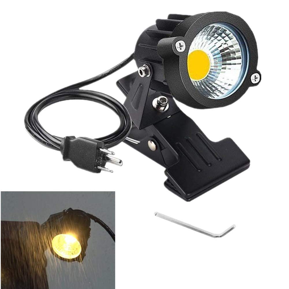WeFoonLo Outdoor 5W LED Clip-on Light, Water Resistant, Adjustable Desk Stand, Warm White