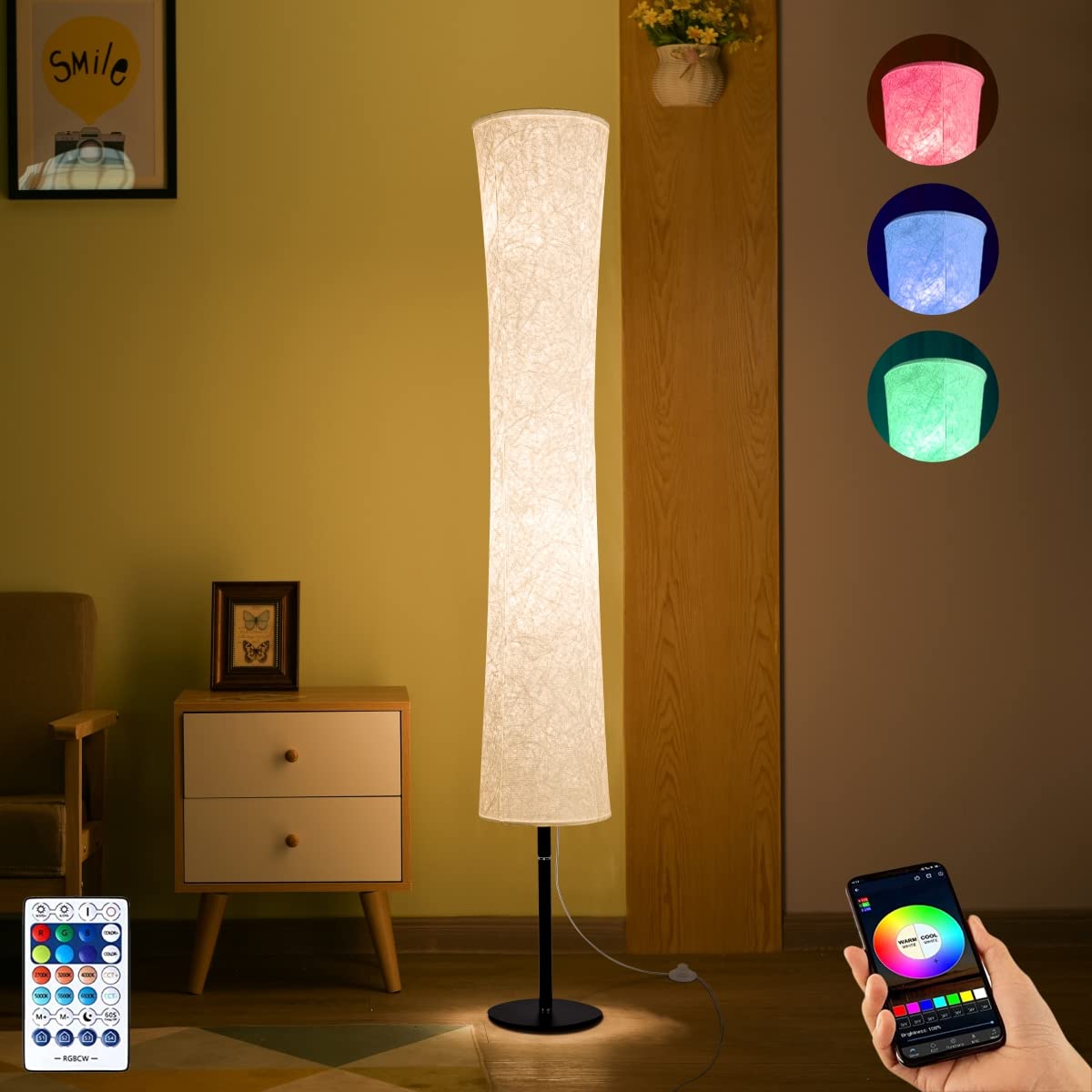 Blueye Floor Lamp,Rgbcw 2700K-6500K,App & Remote&Smart Voice Control, 2 X 60W Equivalent, No Hub Required,Compatible With Alexa