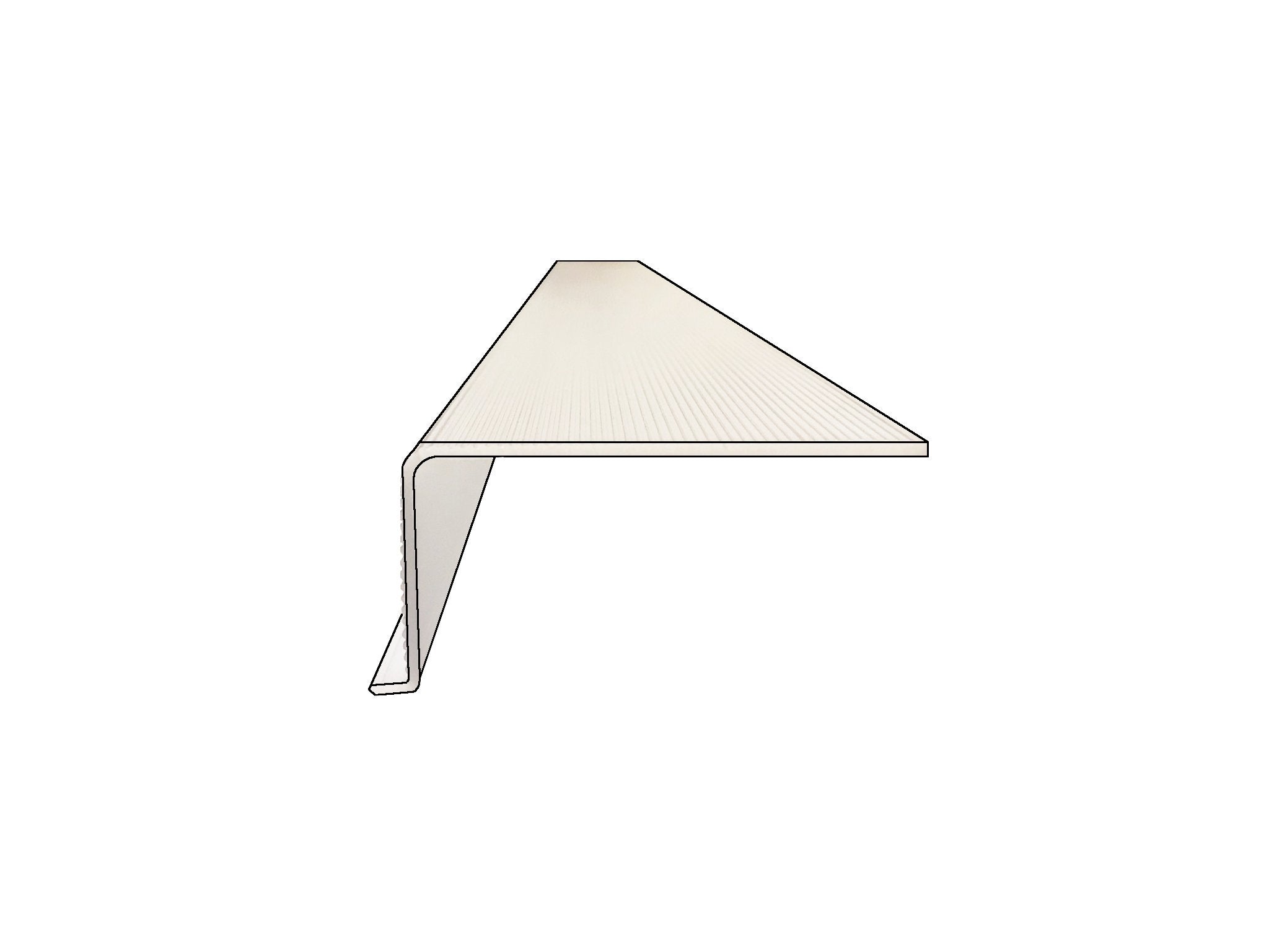 Ribbed Under Cabinet Acrylic Narrow Replacement Lens L-Shape Width 1-15/16 x Height 1 x Length 21 (inches)