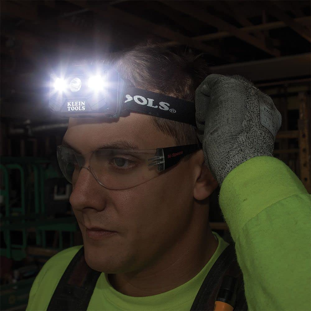 Klein Tools 56048 LED Headlamp, 400 Lumens, Auto-Off, Adjustable Strap, Black