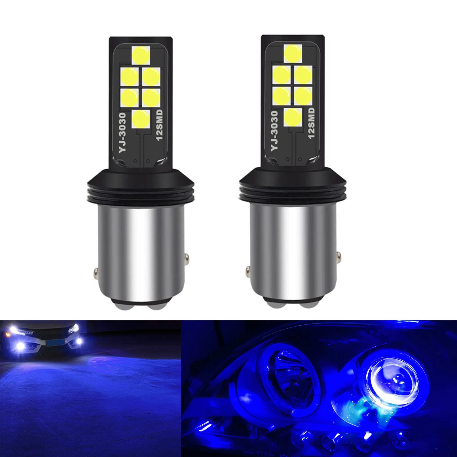 SOCAL-LED LIGHTING 1157 BAY15d Blue LED Turn Signal Bulb, 2-Pack, Plastic, Dark Blue