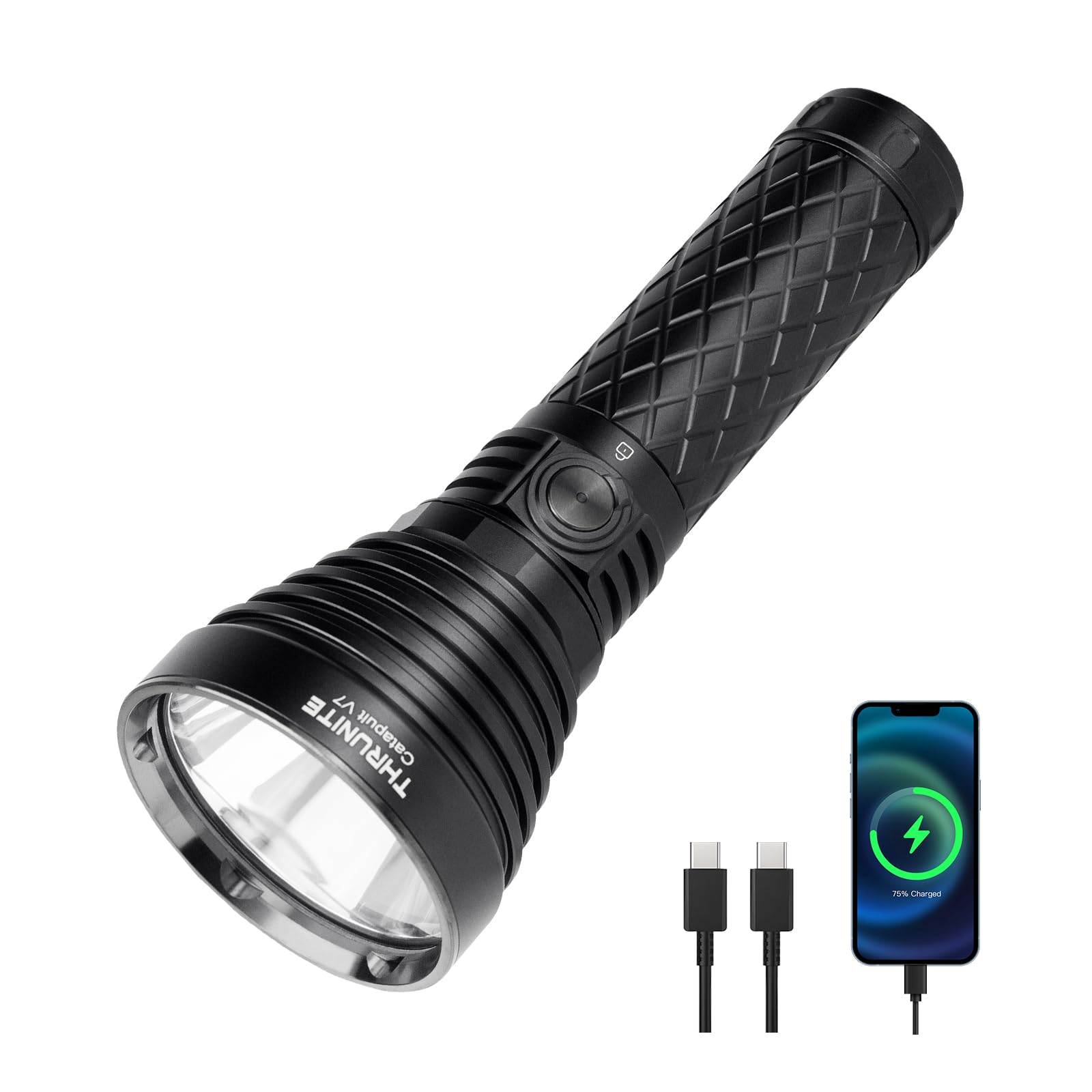 ThruNite Catapult V7 SFT90 LED Flashlight, 4010 High-Lumen Long-Range (1081m) Tactical Flashlight, USB-C Rechargeable Flashlight