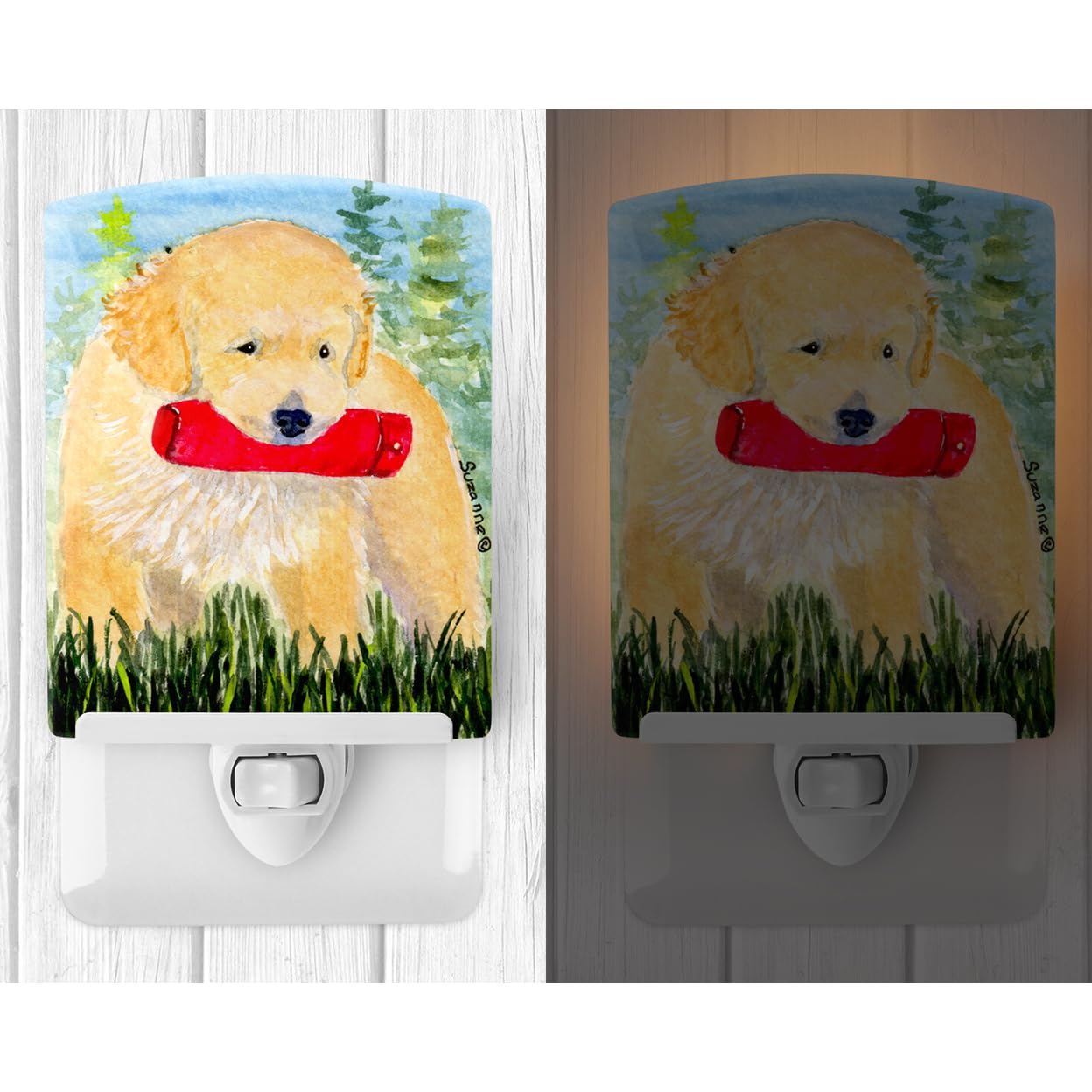 Carolines Treasures Ceramic Night Light, Golden Retriever, UL-Certified, 6x4x3 inches, Model SS8858CNL