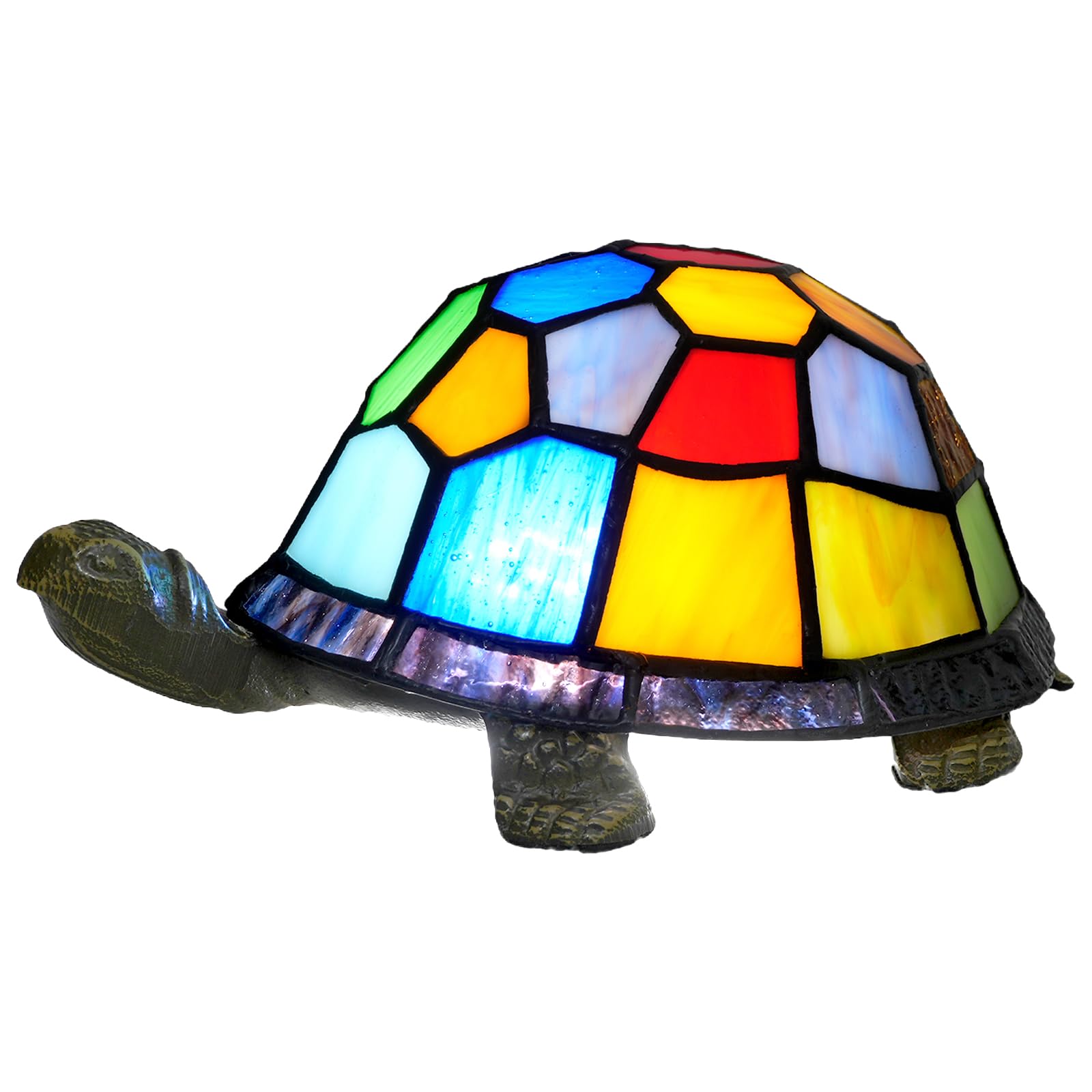 NUODITOS Tiffany Turtle lamp Stained Glass Turtle Night Light Small Table lamp for Bedside Living Room Childrens Room Decoratio