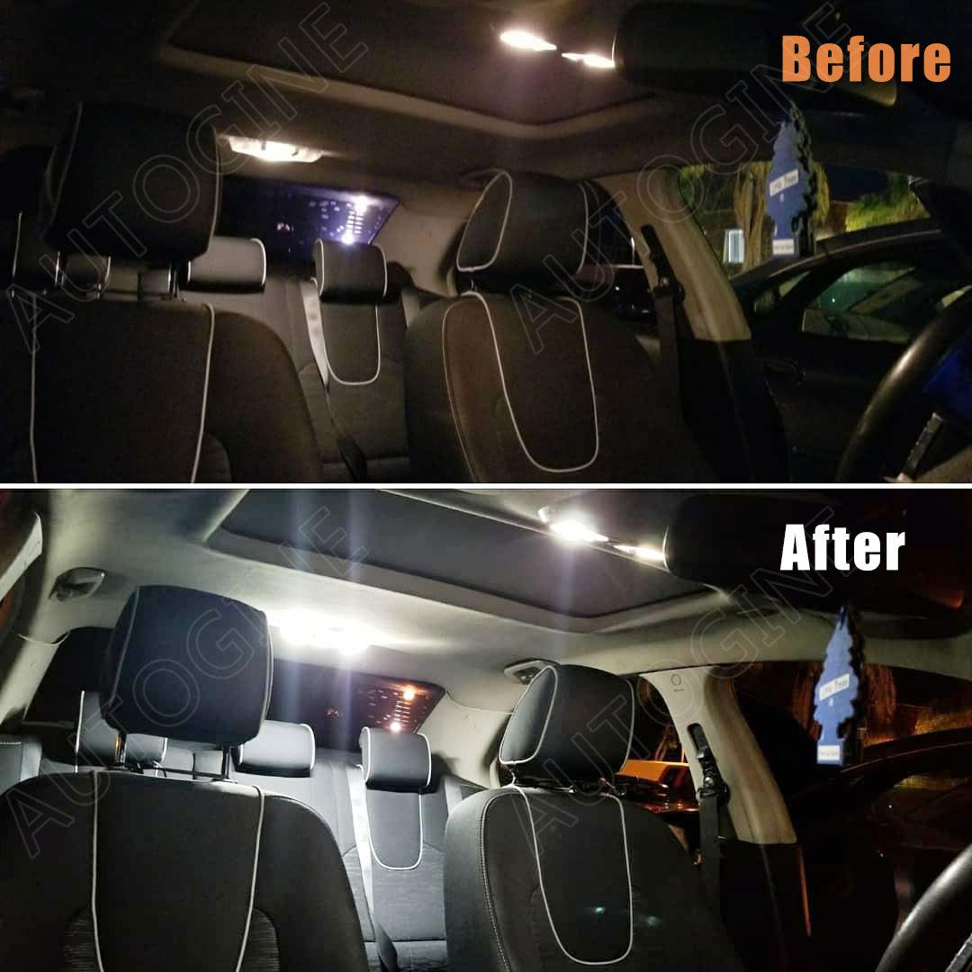 Autogine 12 Piece White Interior Led Lights Kit For Dodge Ram 2009 2010 2011 2012 2013 2014 2015 2016 2017 2018 Super Bright 6000K Interior Led Light Bulbs Package + Install Tool
