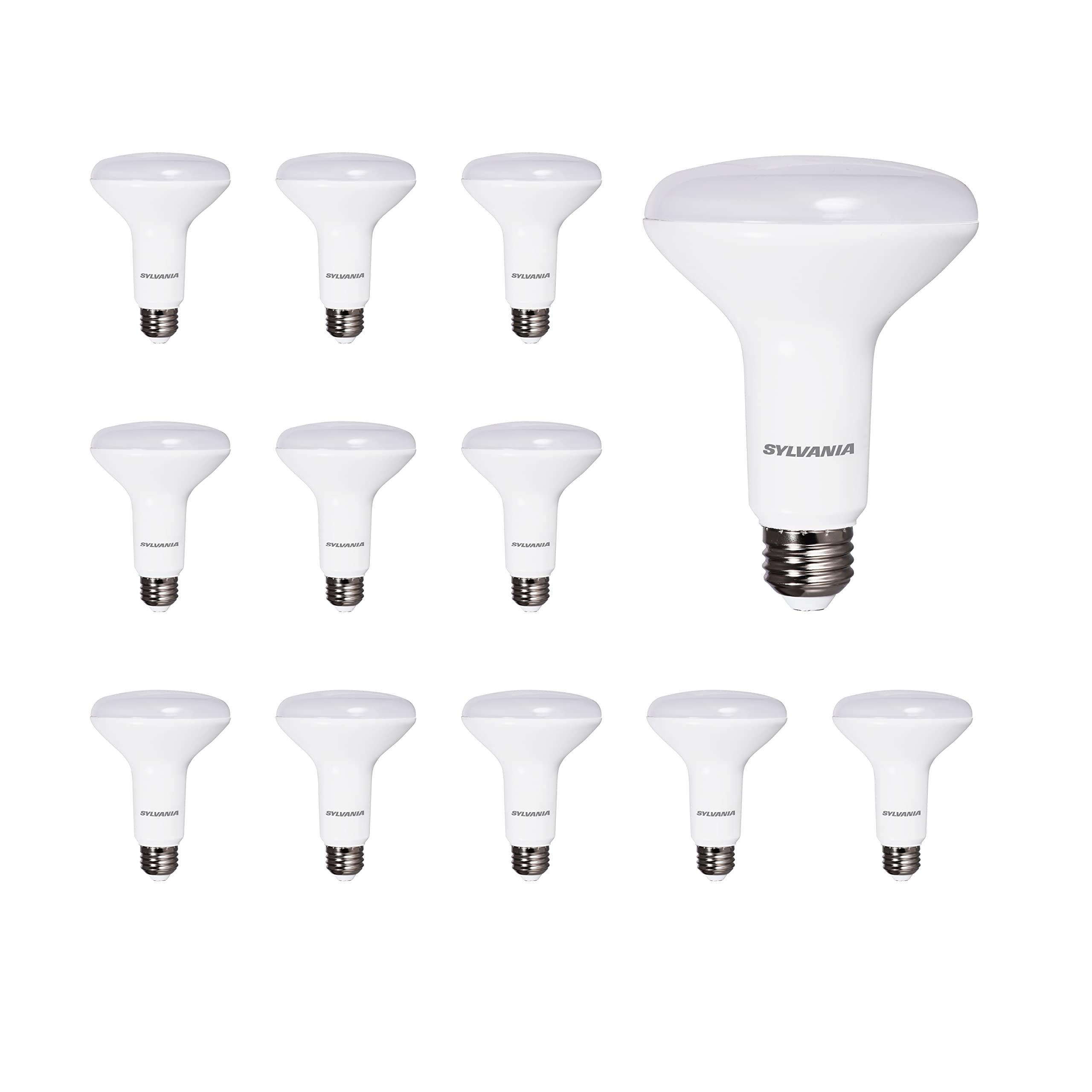 Sylvania LED Flood BR30 Light Bulb, 65W = 9W, 10 Year, 650 Lumens, Dimmable, 5000K, Daylight - 12 Pack (41264)