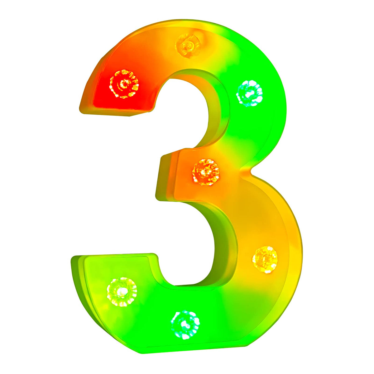 Decorative Led Light Up Number, Light Up Number Sign For Night Light Wedding Birthday Party Christmas Home Bar Decoration Number-(Number 3)