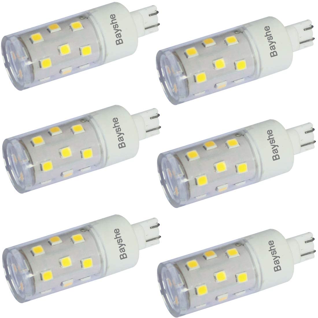 Bayshe T10 Wedge Base Led Light Bulb 5Watt(6000K Daylight White) Equivalent To 50W Halogen 12Vac/Dc For Camper Rv Tailer Outdoor Landscape Patio Path Driveway Malibu Lighting- 6 Pack