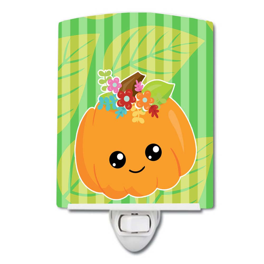 Carolines Treasures BB6796CNL Pumpkin Fall Ceramic Night Light Compact, ULCertified, Ideal for Bedroom, Bathroom, Nursery, Hal