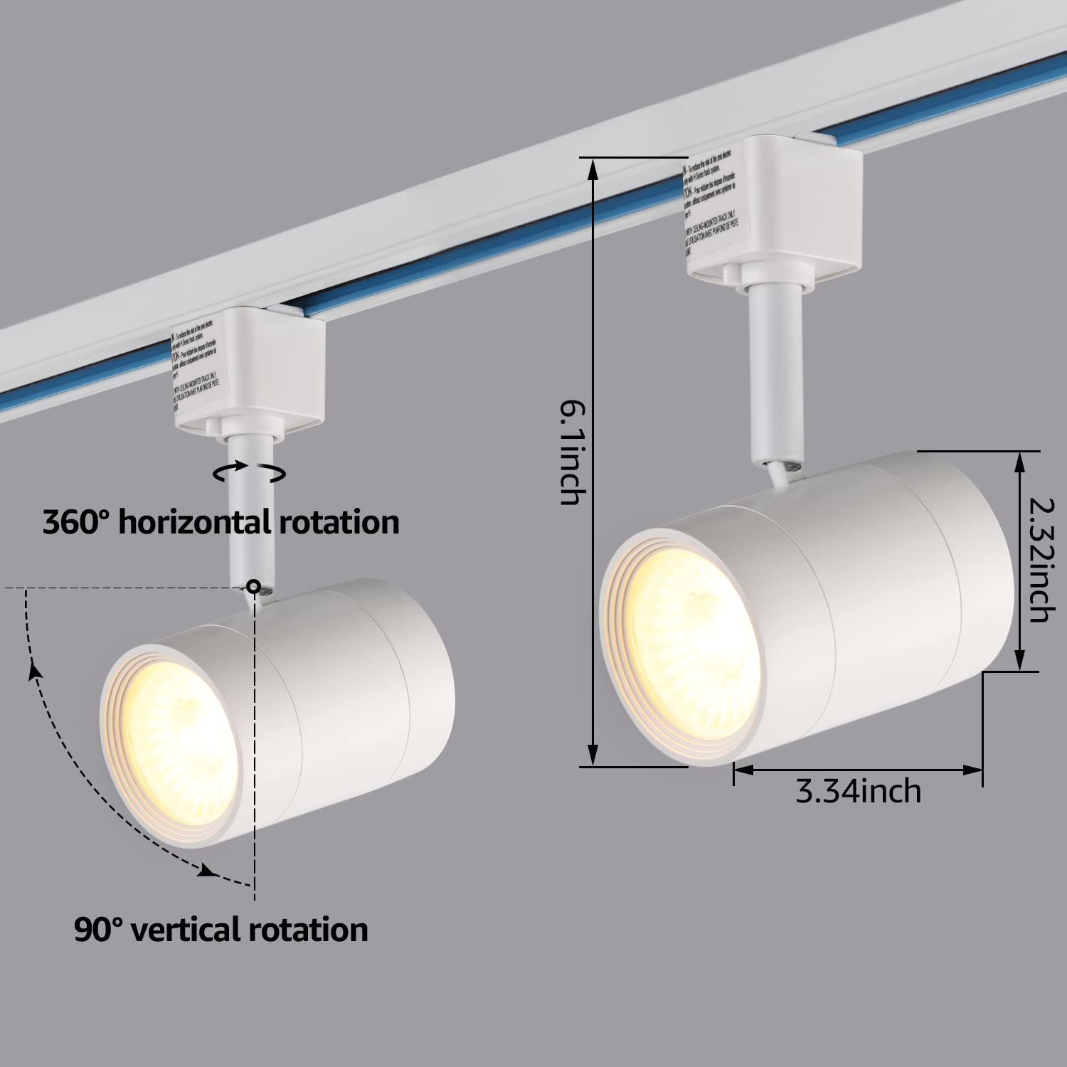 Leonlite 8-Pack 8.5W Led Track Lighting Heads, Cri90 H Track Lighting, Dimmable Track Light Heads, Etl Listed, 36° H Track Lighting Heads, 2700K Soft White, Matte White