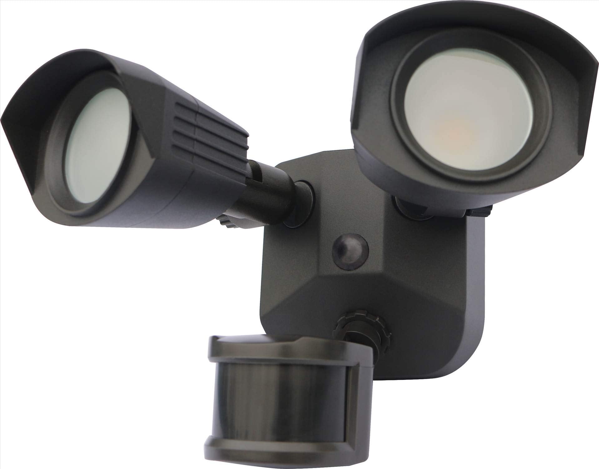 Satco Nuvo LED Dual-Head Security Light, 3000K, Motion Sensor, Bronze, Model 65/213