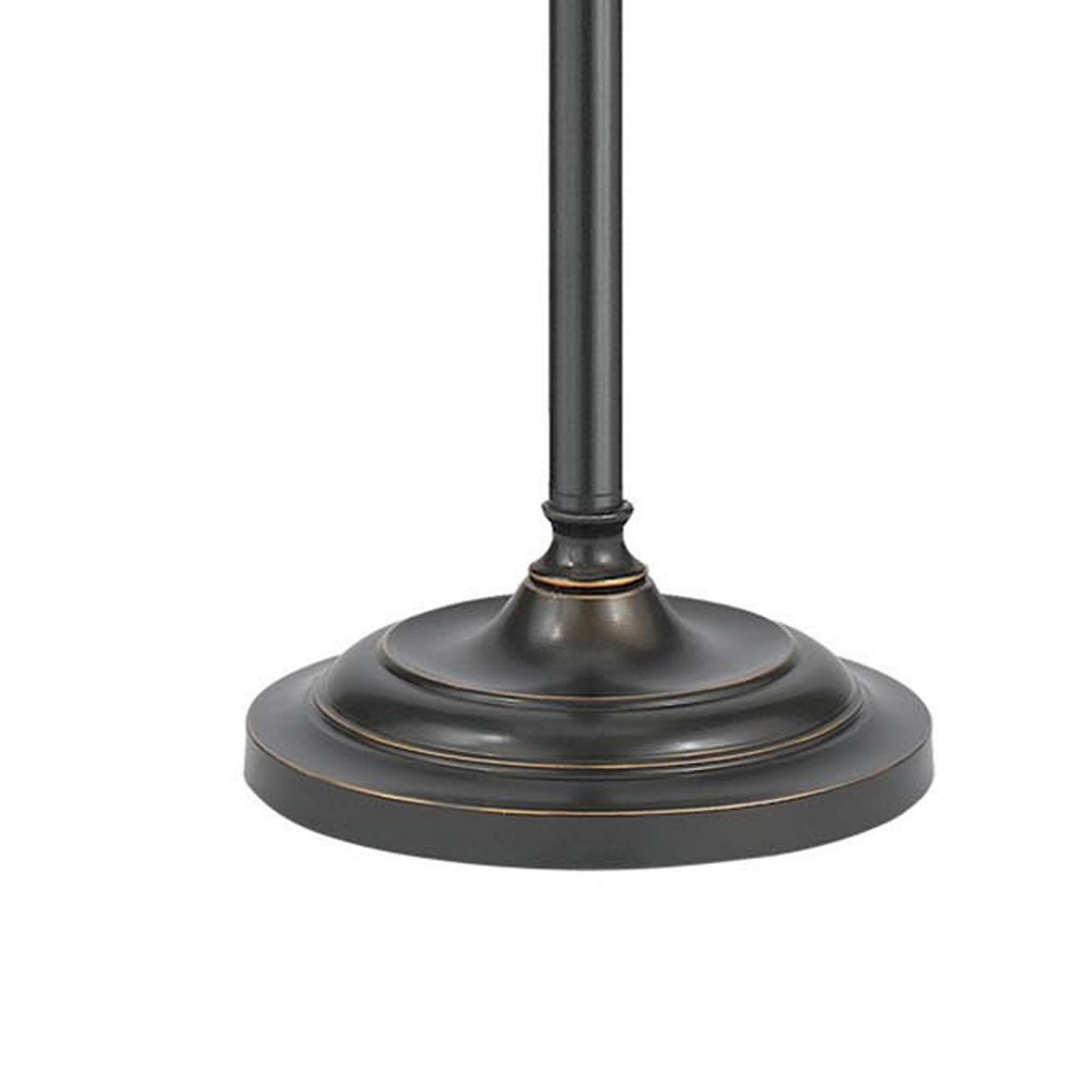 Benjara Metal Round 25&quot; Table Lamp With Adjustable Pole, Dark Bronze