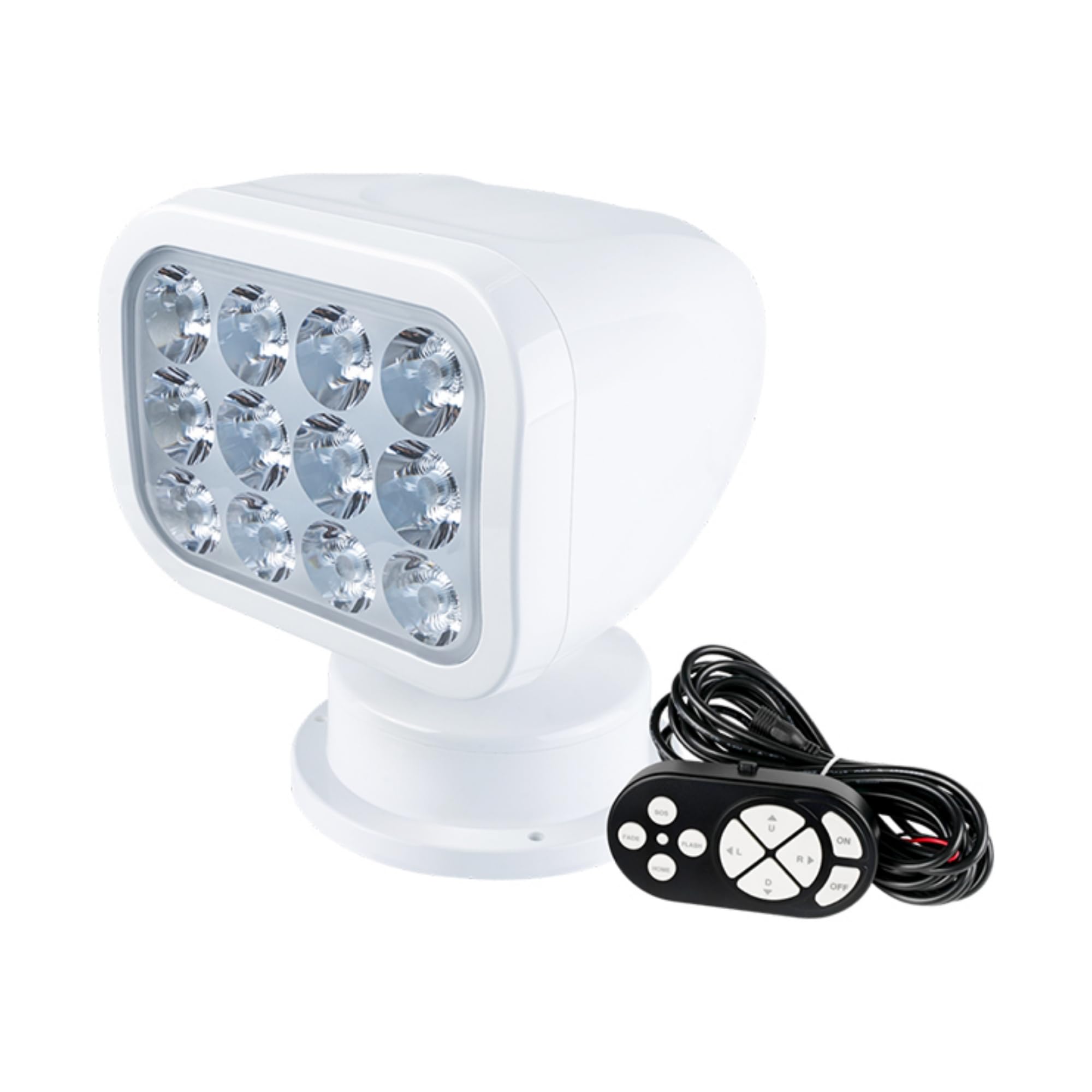SEAFLO 360° Rotating LED Searchlight, 10-30V, IP66 Waterproof, White Light 5500K, Model SFSL-2700W-01W