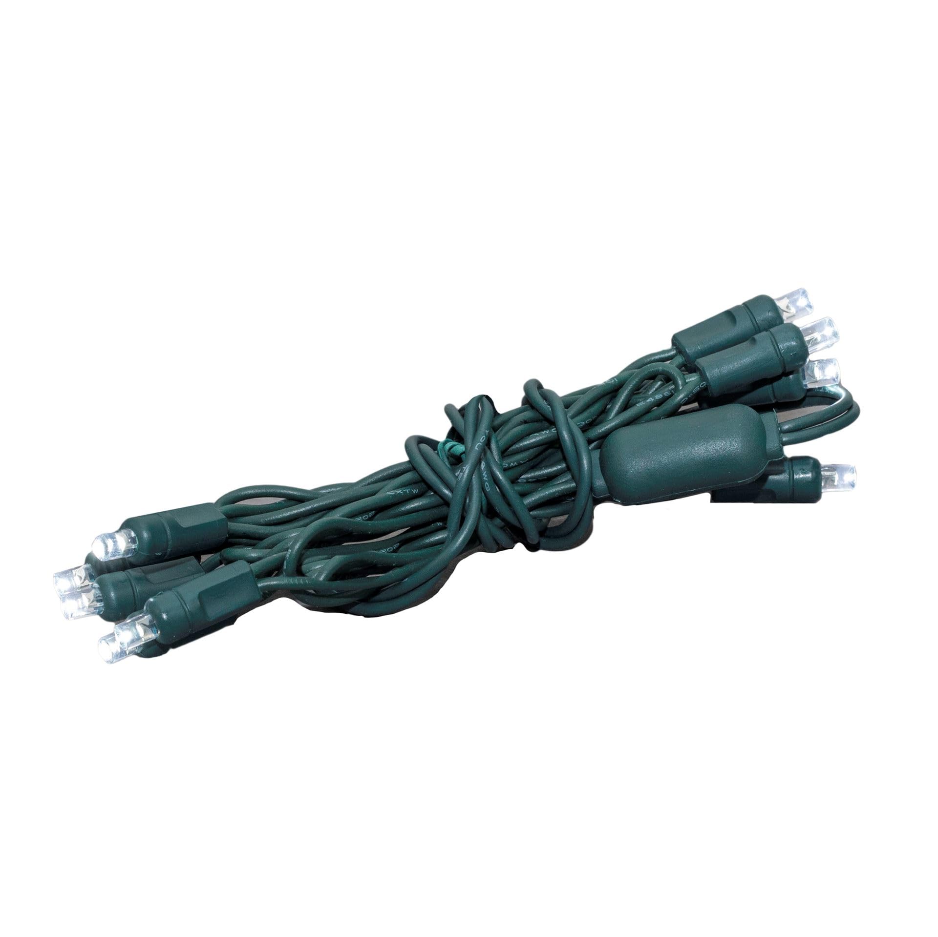 Novelty Lights 10 Light LED Christmas Mini Light Set  Outdoor Curtain Wreath Craft Bottle String Lights  Pure White  Non-Connectable  Green Wire  5 Feet