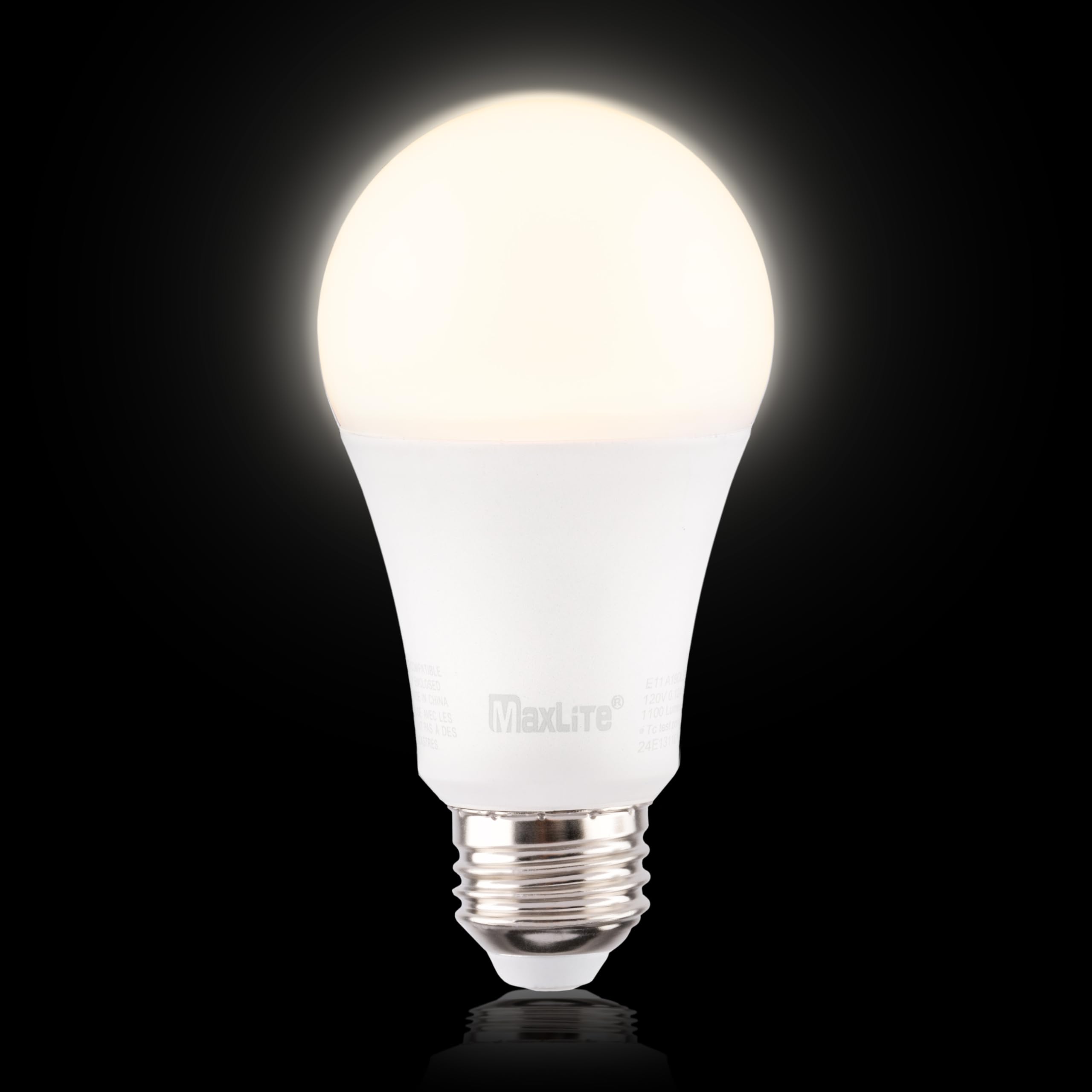 MaxLite LED A19 Bulb 11W Dimmable 2700K Warm White 1100 Lumens, E11A19DLED27/G8, Polycarbonate, Single Pack,