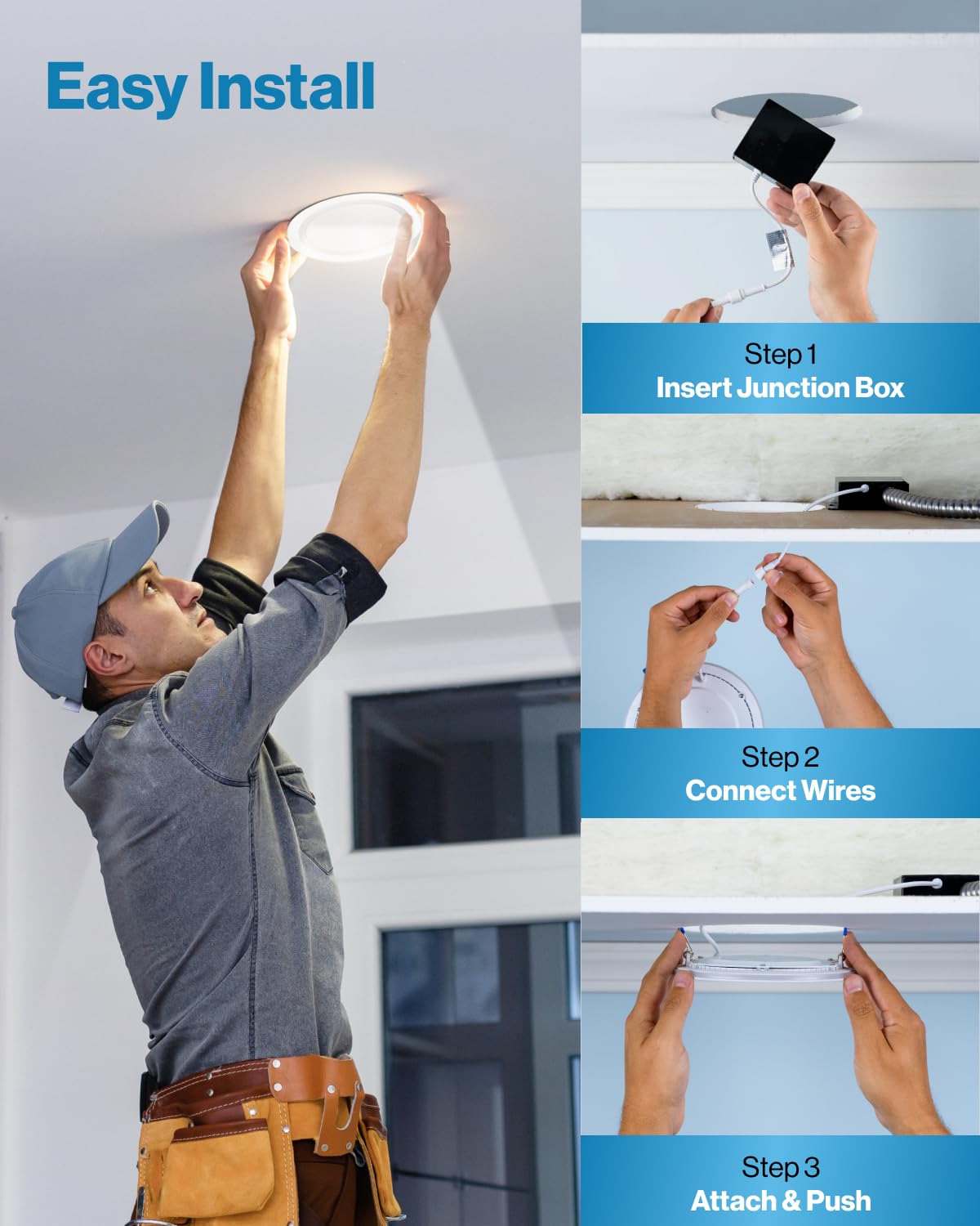 Sunco 24 Pack 6 Inch Led Recessed Light, Ceiling Canless Recessed Lights, Baffle Trim Ultra Thin, 850 Lm, 14W, 3000K Warm White,