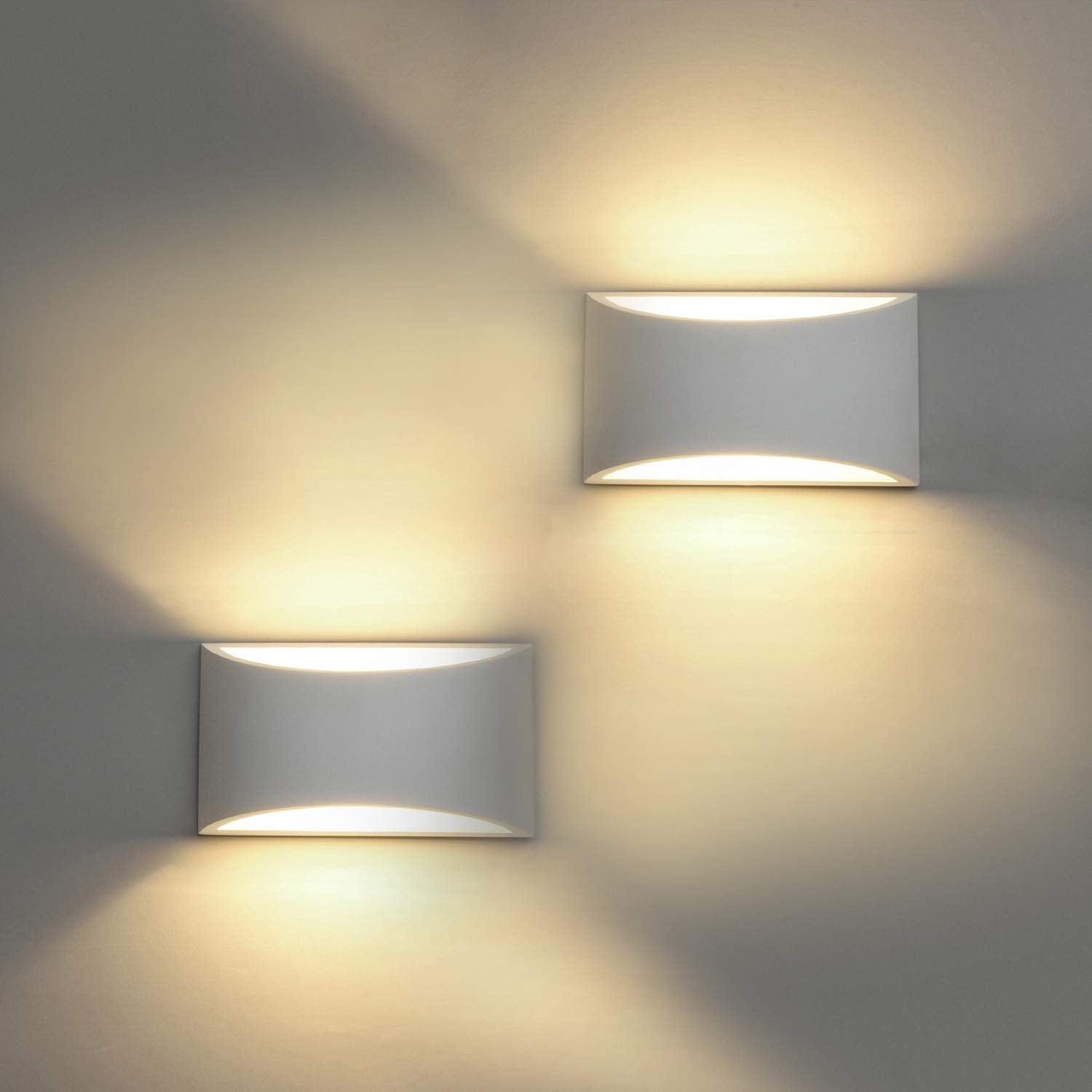 Modern Wall Sconce Set Of 2 Led Wall Lamp 7W Warm White 2700K Up And Down Indoor Plaster Wall Lamps 100V-240V For Living Room Be