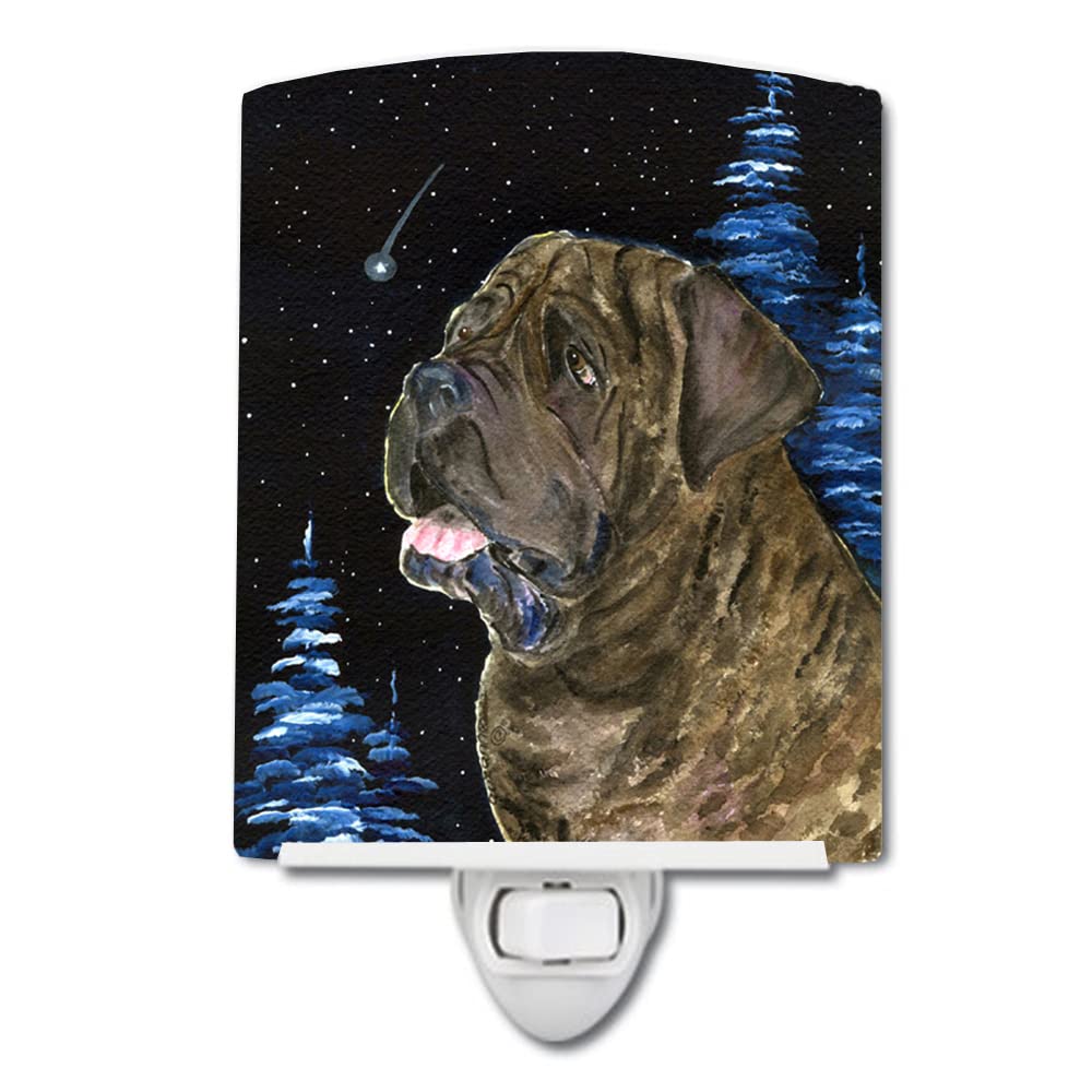 Carolines Treasures Ceramic Night Light, Starry Night Mastiff, UL-Certified, 6x4x3in