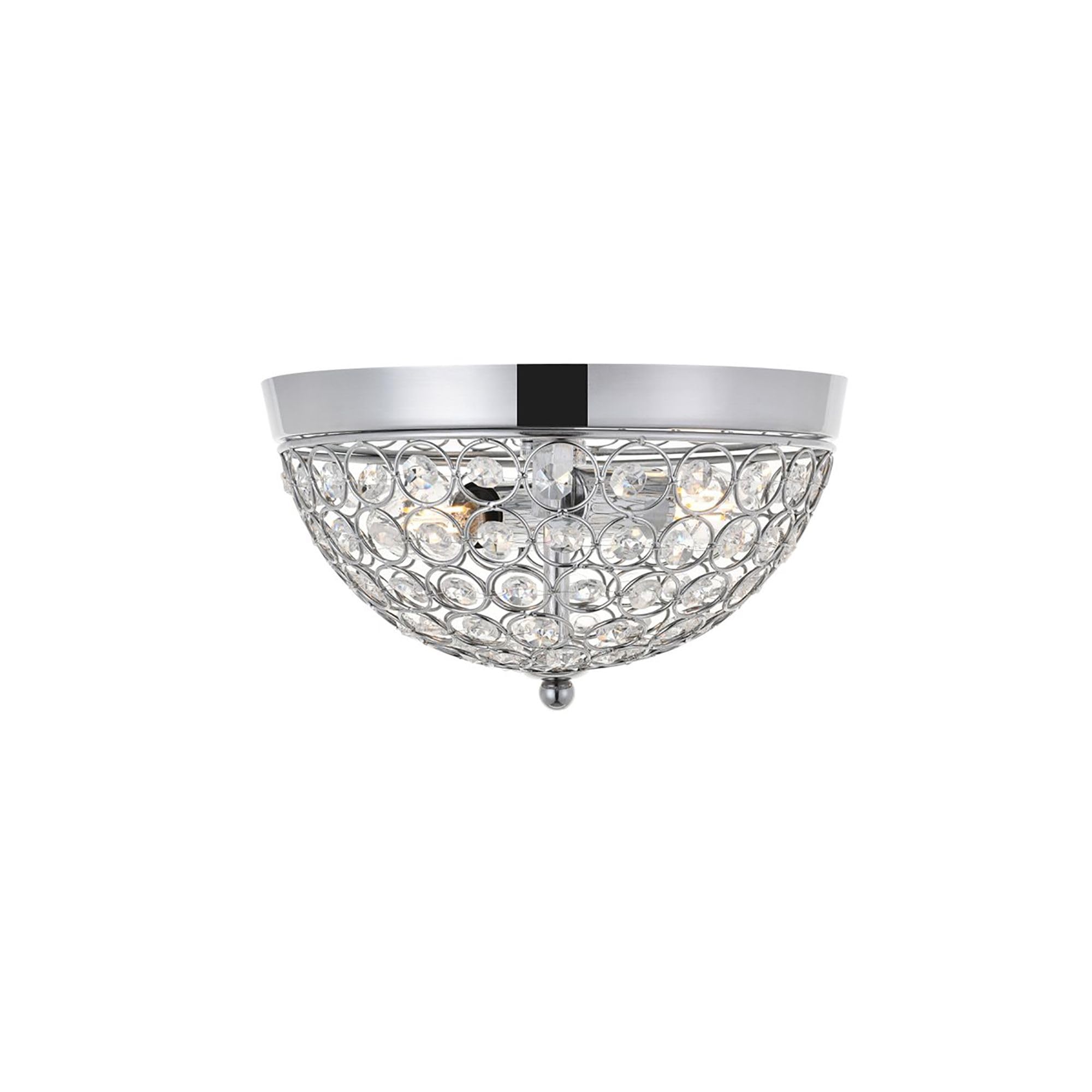 Living District Indoor Modern Home Decor Bright Taye 2 Light Chrome Flush Mount