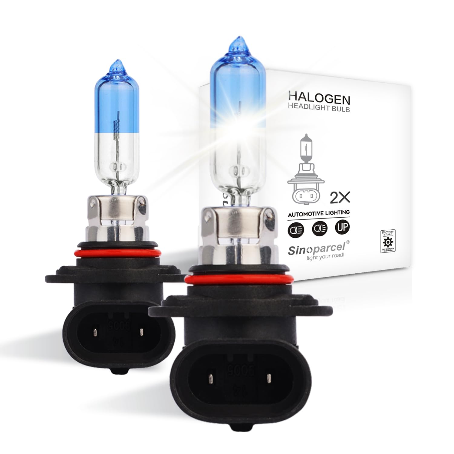 Sinoparcel 9012 Halogen Headlight Bulbs, High And Low Beam, Brighter Replacement For Standard 55W Light, Pack Of 2