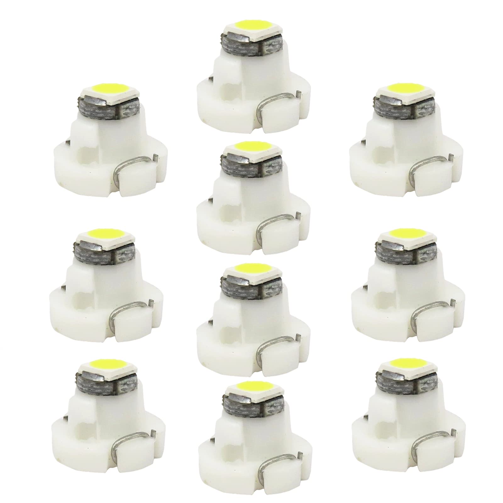 Wljh 10X White T3 Neo Wedge Led 3030 Smd Chip 8Mm Base Car Dash Instrument Clock Light Check Engine Transmission Hvac Ac Heater Climate Control Lamps Switch Indication Bulb Replacement