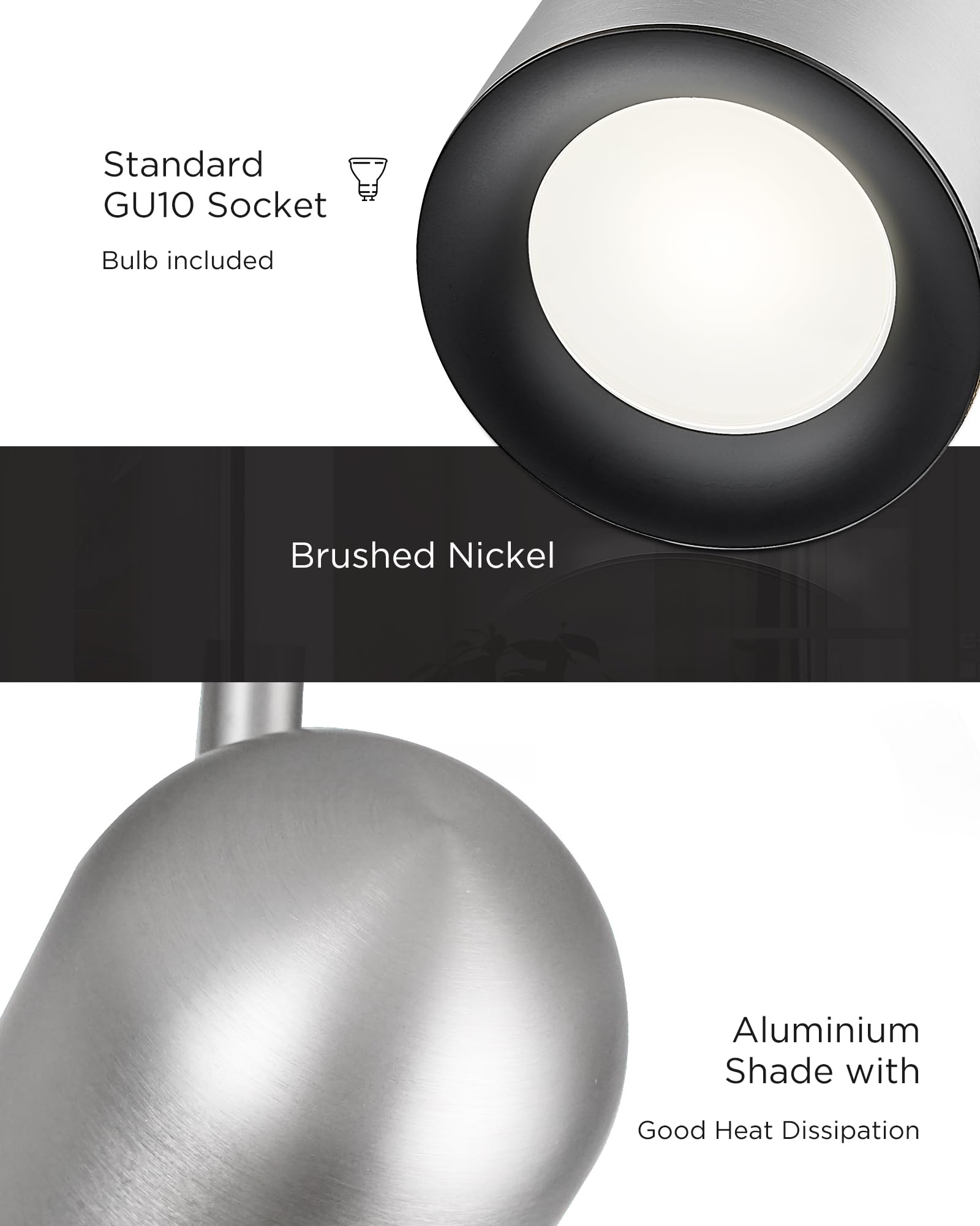 Femila 43 Track Light  Brushed Nickel Led Track Lighting Fixtures Ceiling  Rotatable Led Track Lighting Kit  Bulbs Included  4Fs78Tl-5 Bn