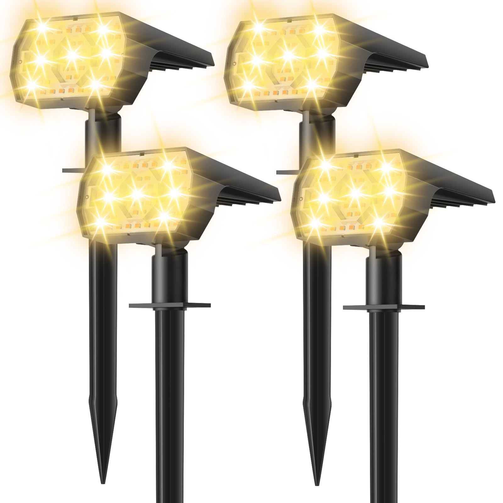 Kaxiida Solar Lights Outdoor Waterproof Ip68, 3 Lighting Models Solar Powered Spot Lights Outdoor, 56Led Solar Lights Dusk To Dawn For Yard Patio Garden Pathway Landscape Lighting