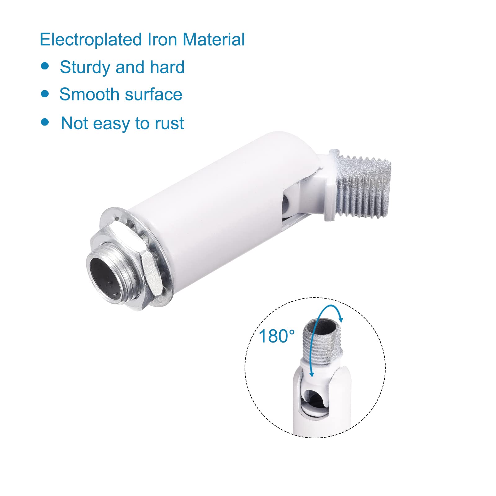 Meccanixity Sloped Ceiling Adapter 180 Degree Swivel M10 Thread, For Chandelier Ceiling Pendant Light, White Pack Of 2