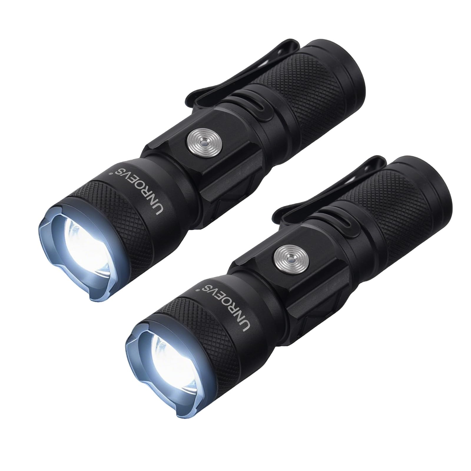 UNROEVS Pocket Flashlight Rechargeable with 1200 Lumens,Mini Small EDC Flashlights with Magnet & Clip,Compact Powerful Flash Lig