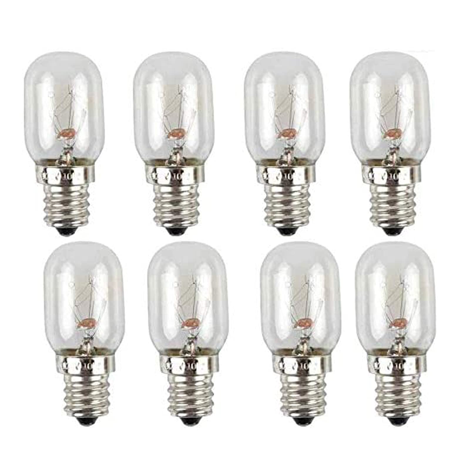 Lxcom Lighting 10W T20 Salt Lamp Bulbs, Warm White E12 Base, 8 Pack For Microwave Ovens