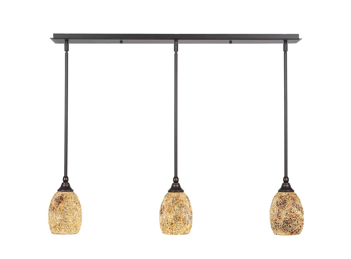 Toltec Lighting 3 Light Linear Pendalier In Dark Granite (36-Dg-4175)