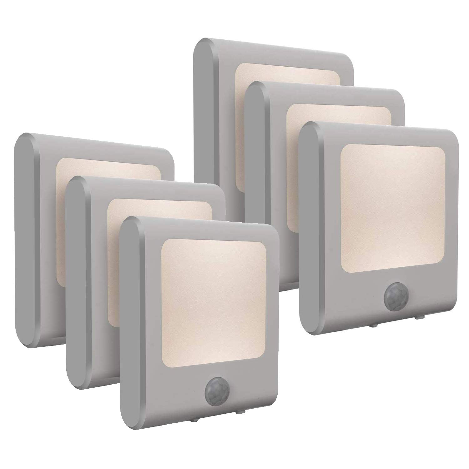 VINTAR Motion Sensor LED Night Light, Dimmable, Auto Dusk to Dawn, 3 Pack, Warm White