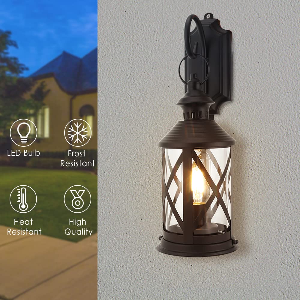 Trirocks Set Of 2 Battery Powered Metal Lamp 10'' Tall Decorative Cordless Table Lamps Led Edison Lights Hanging Lamps With Meta