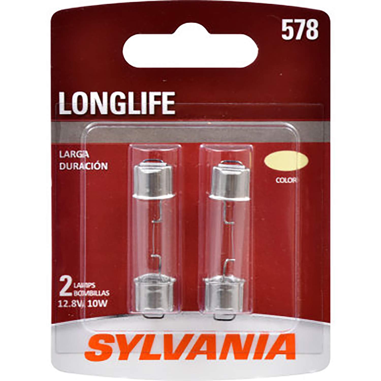 SYLVANIA 578 Long Life Miniature Bulb, 2-Pack, Model 578LL.BP2