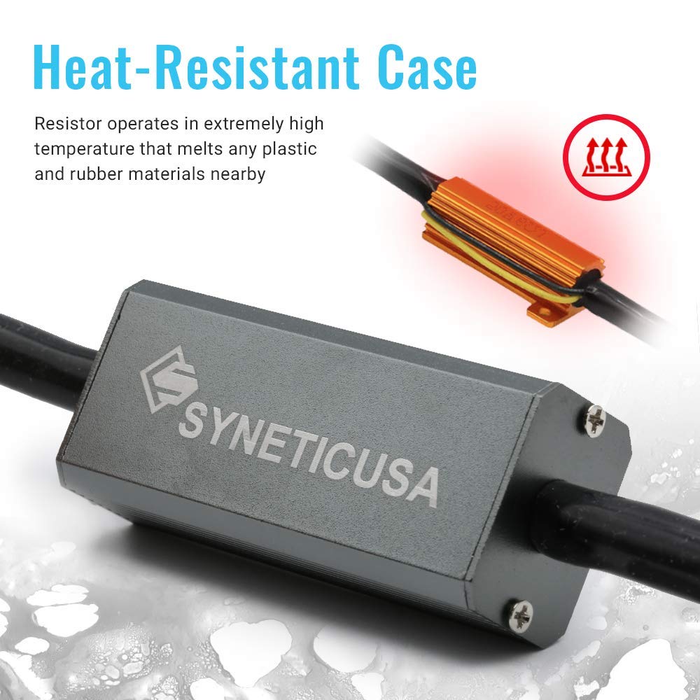 Syneticusa 3157 Red LED Brake Parking Tail Stop Turn Signal Light Bulbs, Error Free, Canbus Ready, Built-In Resistors