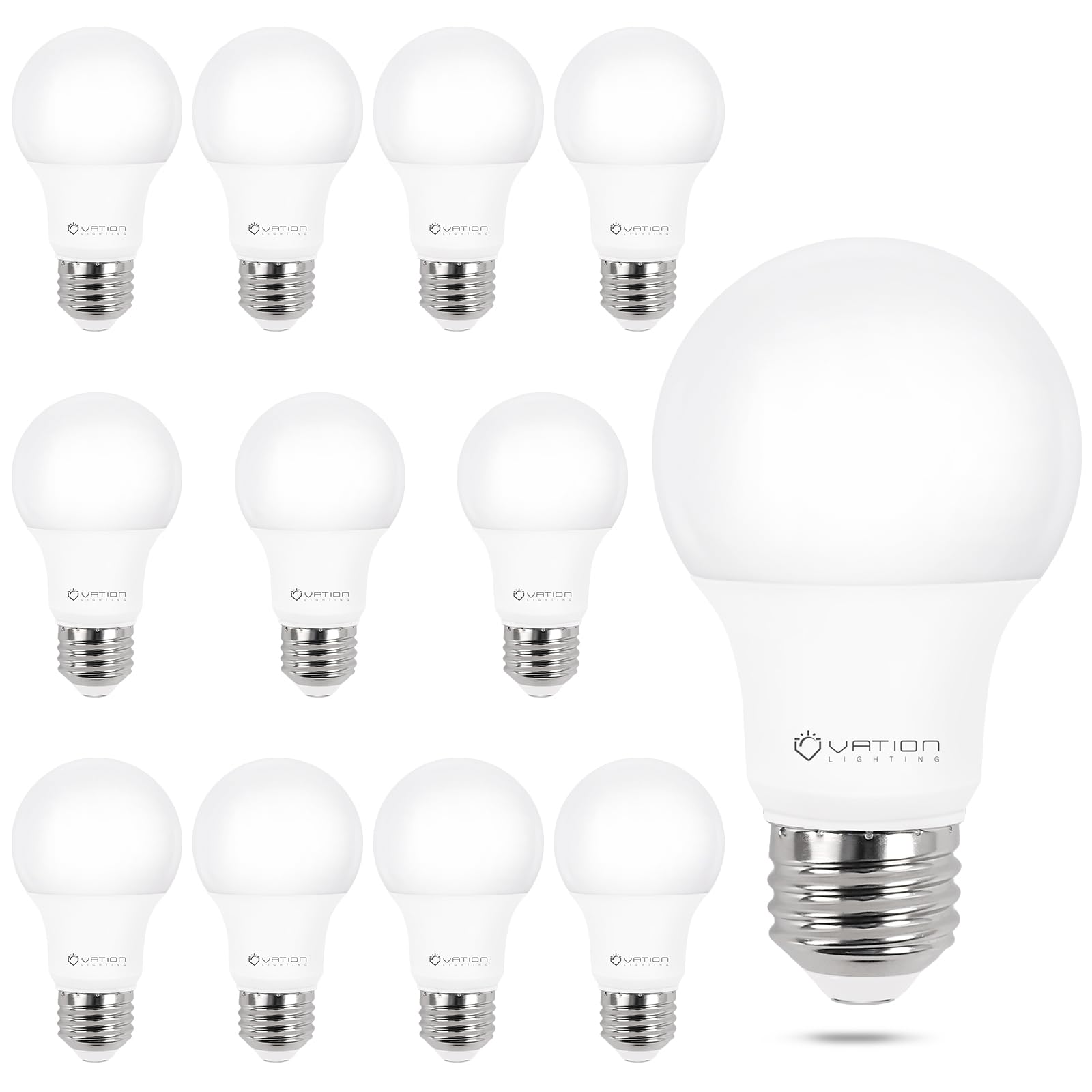Vation Lighting A19 Led Light Bulb Dimmable Daylight 5000K, Efficient 9 Watt, 60 Watt Equivalent, 800 Lumens, E26 Medium Base, E