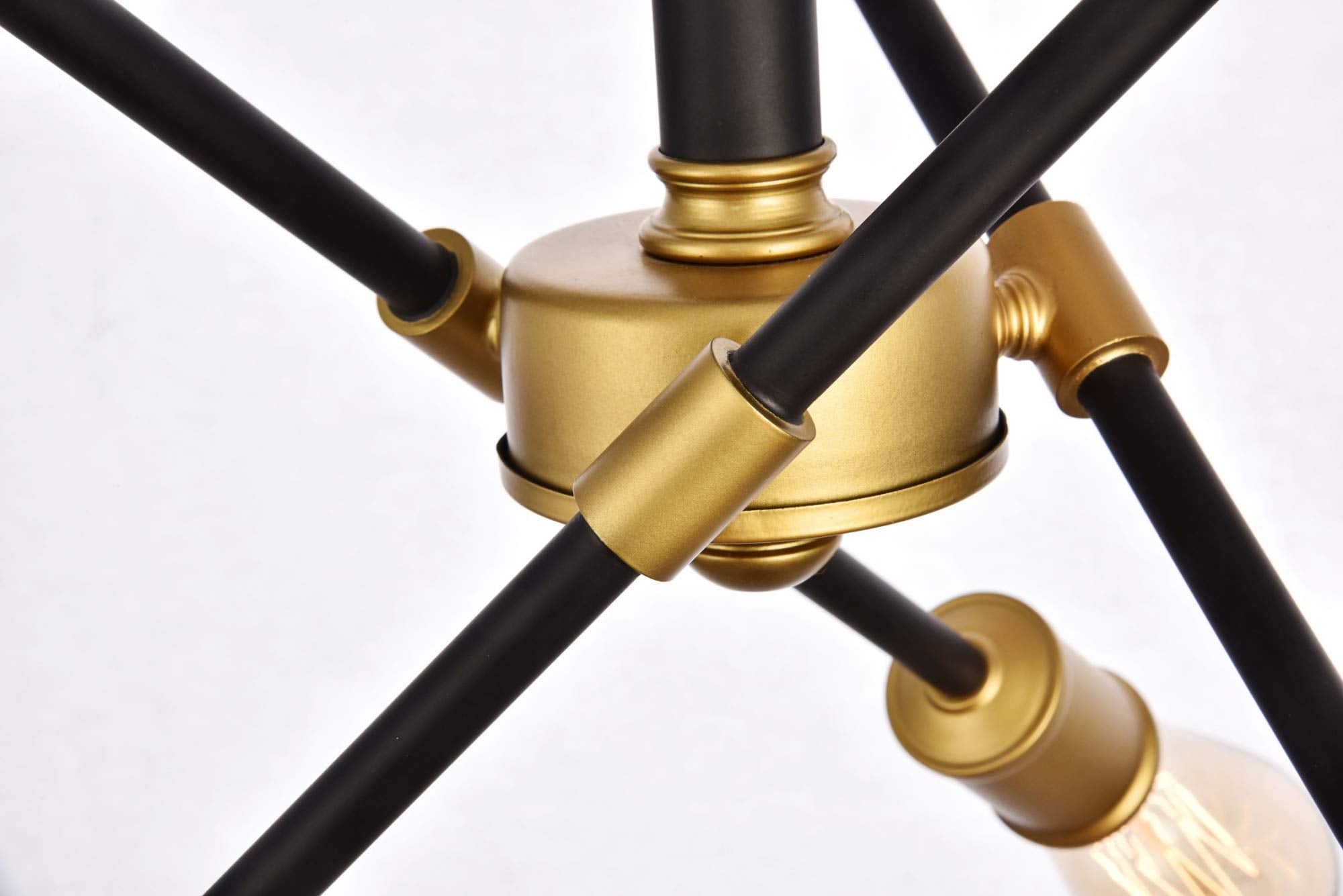 Living District Axel 6-Light Metal Flush Mount in Polished Nickel