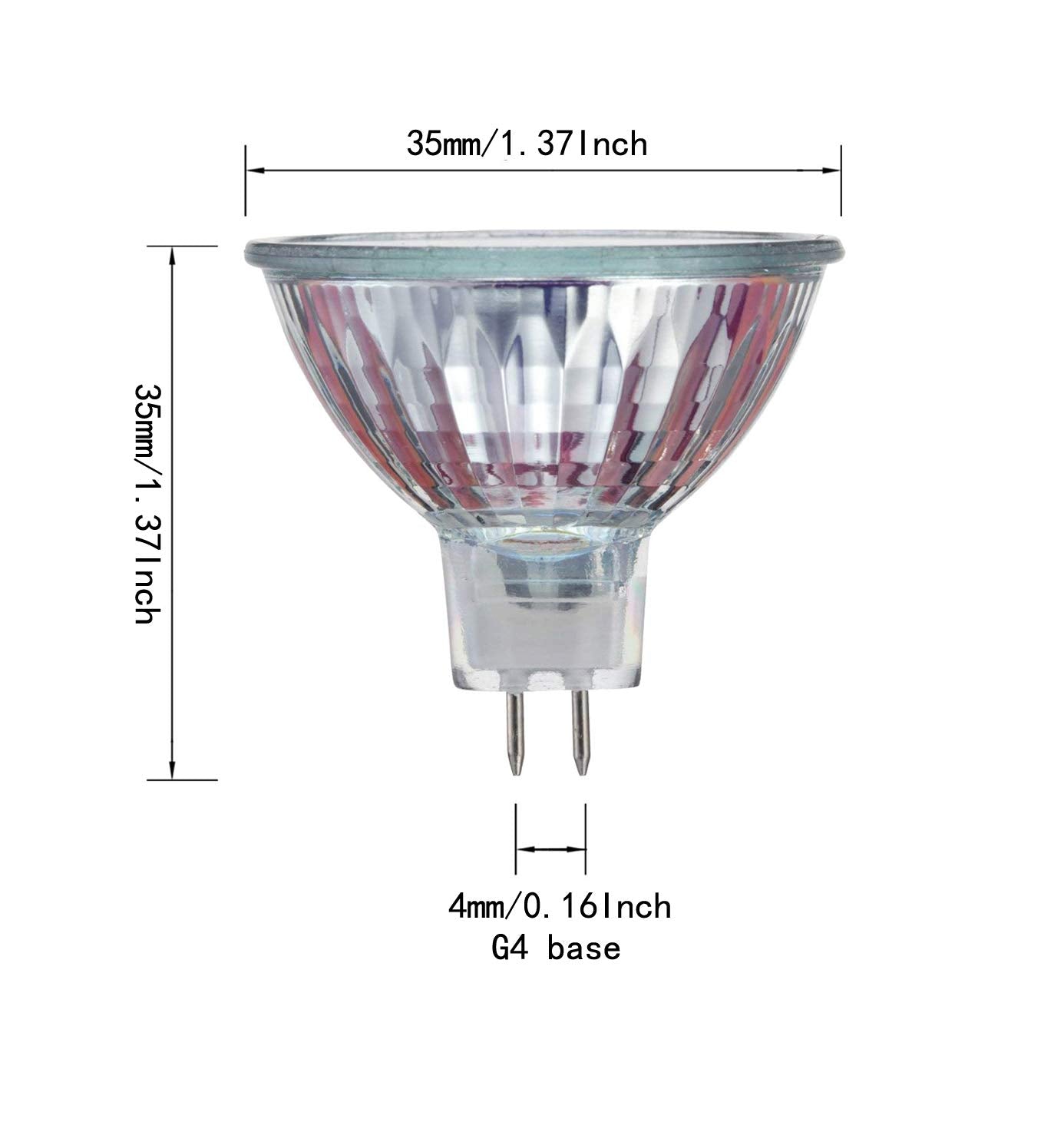 CTKcom Halogen Light Bulbs, 12 Volt, 10 Watt, 30 Degree Beam, Glass, 6 Pack