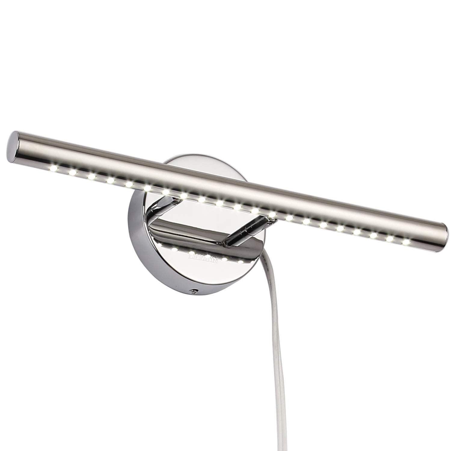 Letsun Bathroom Vanity Lights, 15.7 Inches, 5W LED, Stainless Steel, Chrome, Model 8004-CW, 180° Rotation, 6000K Cool White