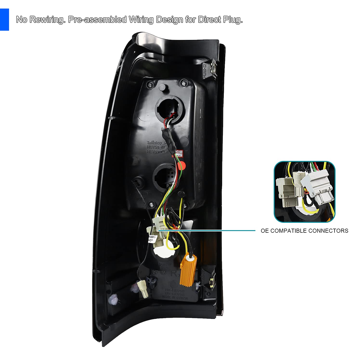 Spec-D Tuning Chrome Housing Clear Lens Led Tail Lights Compatible With 2003-2006 Chevy Silverado 1500/1500Hd/2500/2500Hd, 2004-2006 Chevy Silverado 3500, Left + Right Pair Assembly