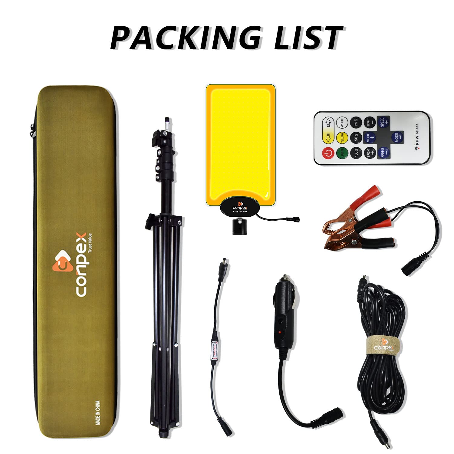 Conpex Telescopic Led Camping Lights 18000 Lumens Camp Light For Camping Tripod, Night Fishing Lights For Bank Remote Control Camping Light Outdoor Telescoping Light With Stand Telescopic Pole Light