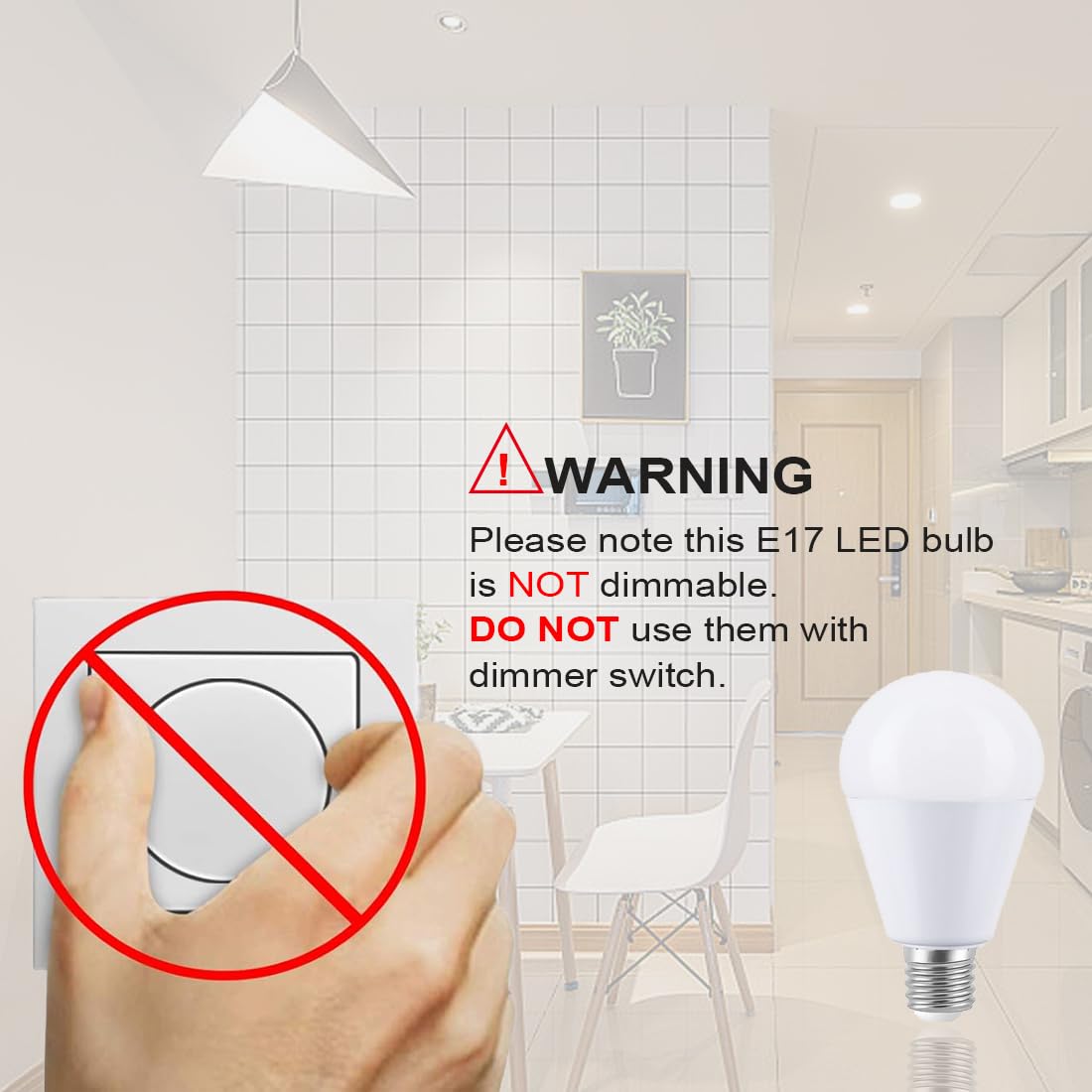 VYAOMLI E17 LED Light Bulbs 6W 600LM Non-Dimmable 5 Pack Daylight White