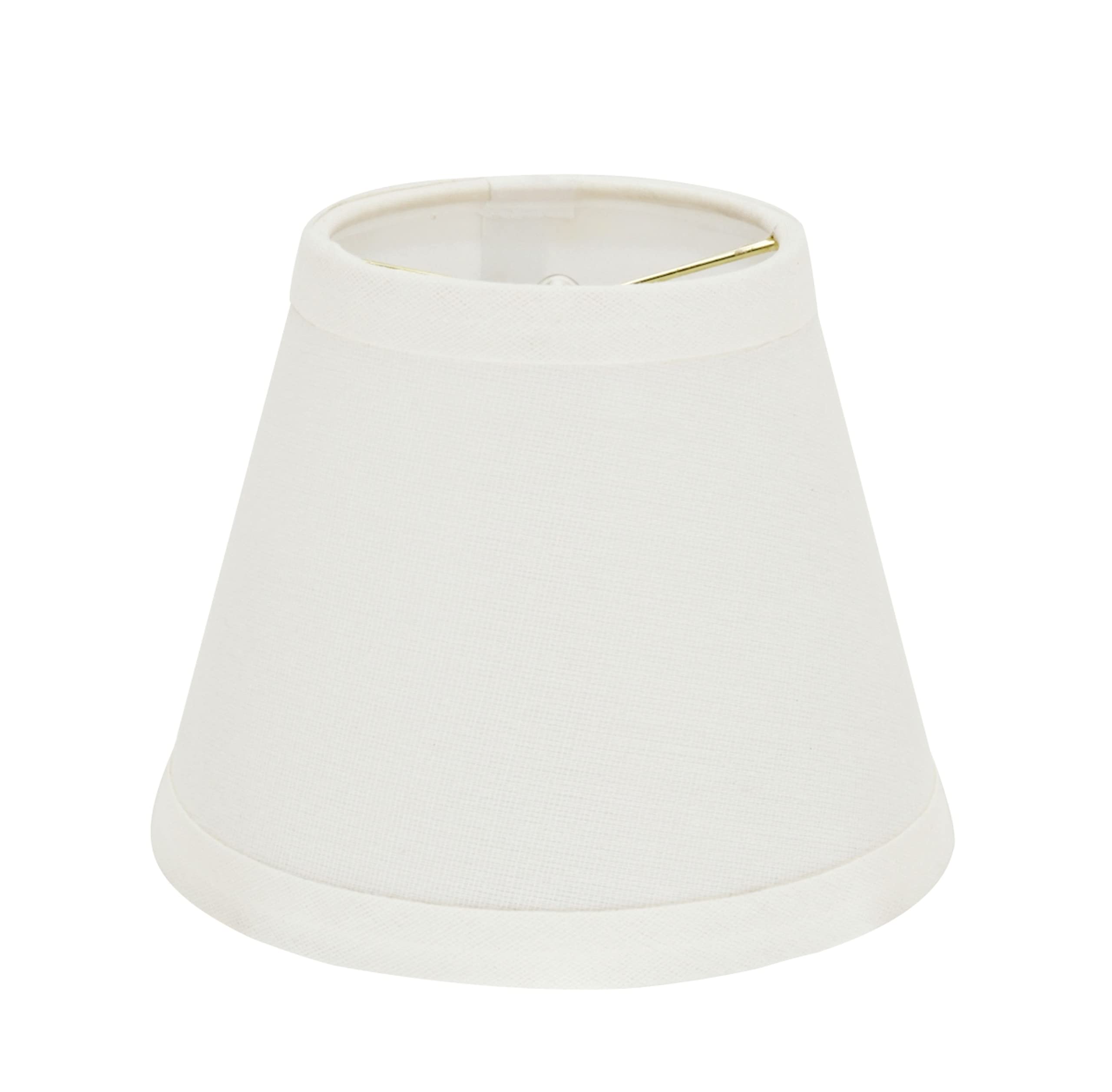 Aspen Creative 32059-2A Small Hardback Empire Shape Chandelier Clip-On Lamp Shade Set (2 Pack), Transitional Design In Off White, 5&quot; Bottom Width (3&quot; X 5&quot; X 4&quot;)