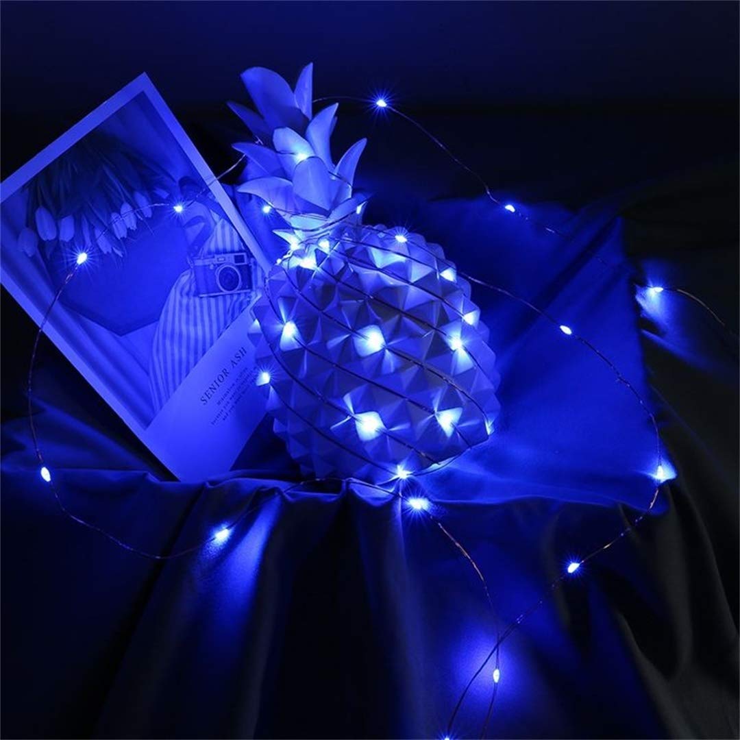 yongzhenlite 4 Pack Battery Operated LED Fairy Lights with Timer, 10 Feet, Blue, Indoor Mini Lights for Wedding & Holiday Decoration